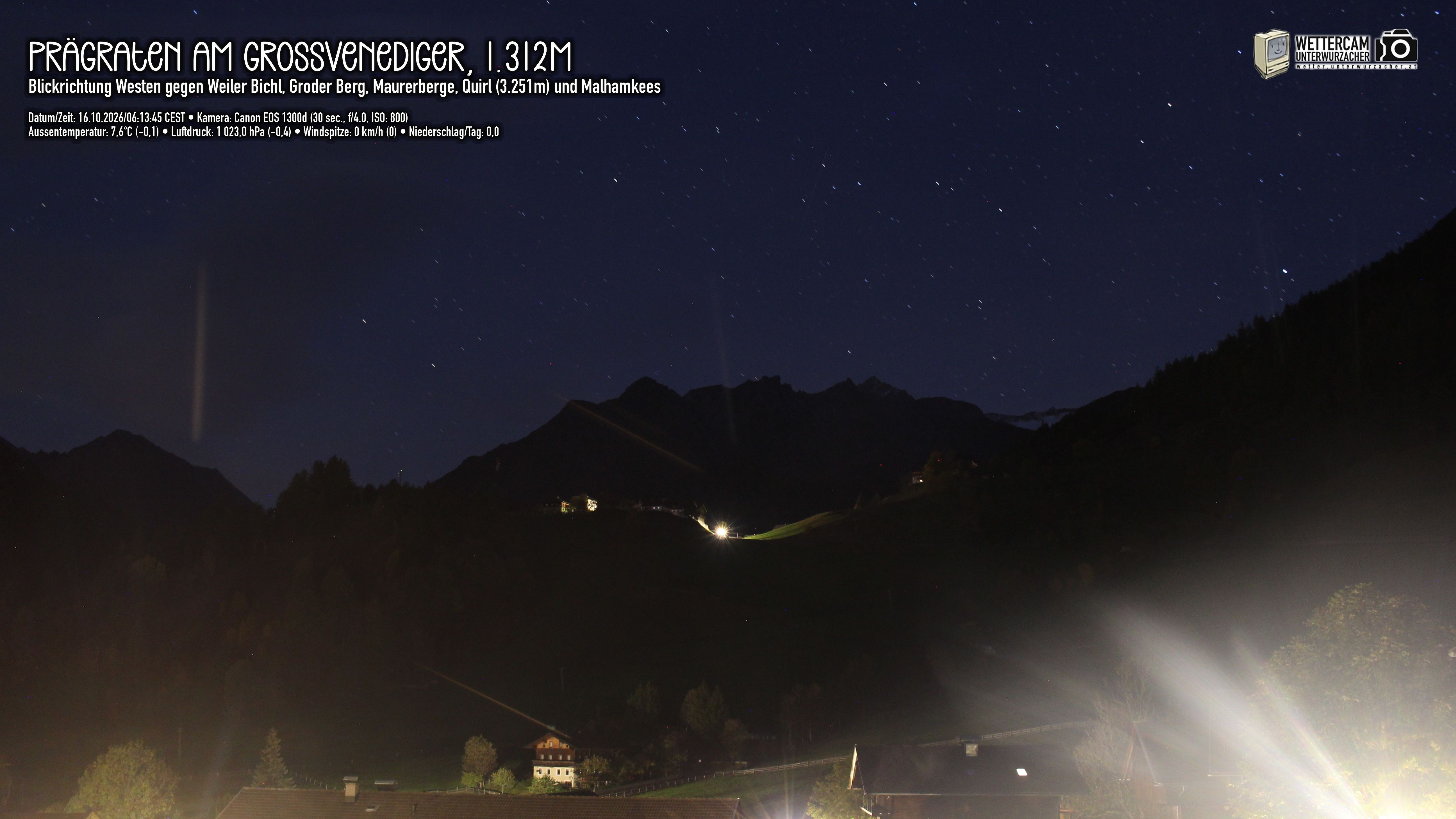 Archiv Foto Webcam Prägraten am Großvenediger - Dorf Bichl und Maurer Berge