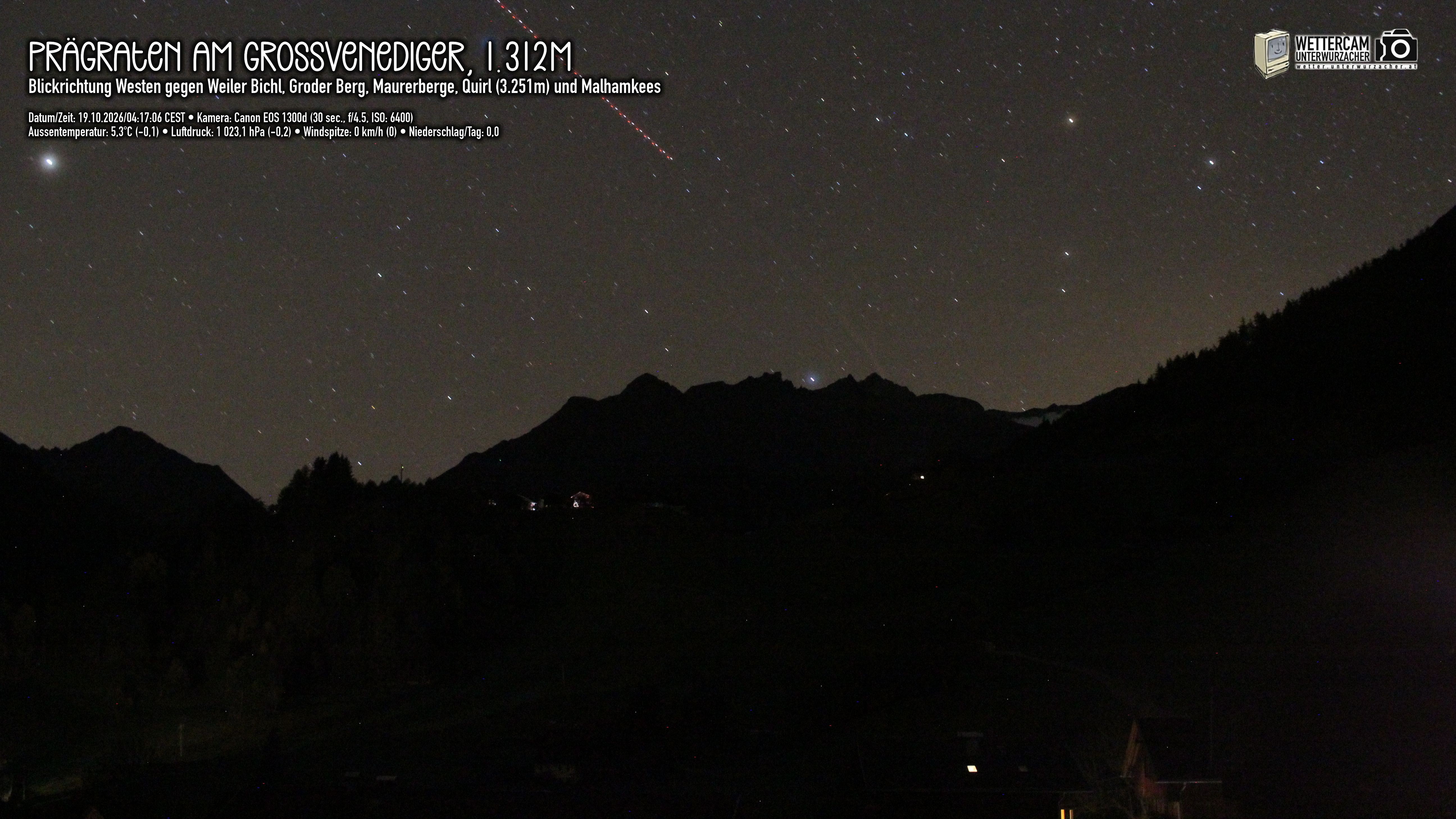 Archiv Foto Webcam Prägraten am Großvenediger - Dorf Bichl und Maurer Berge