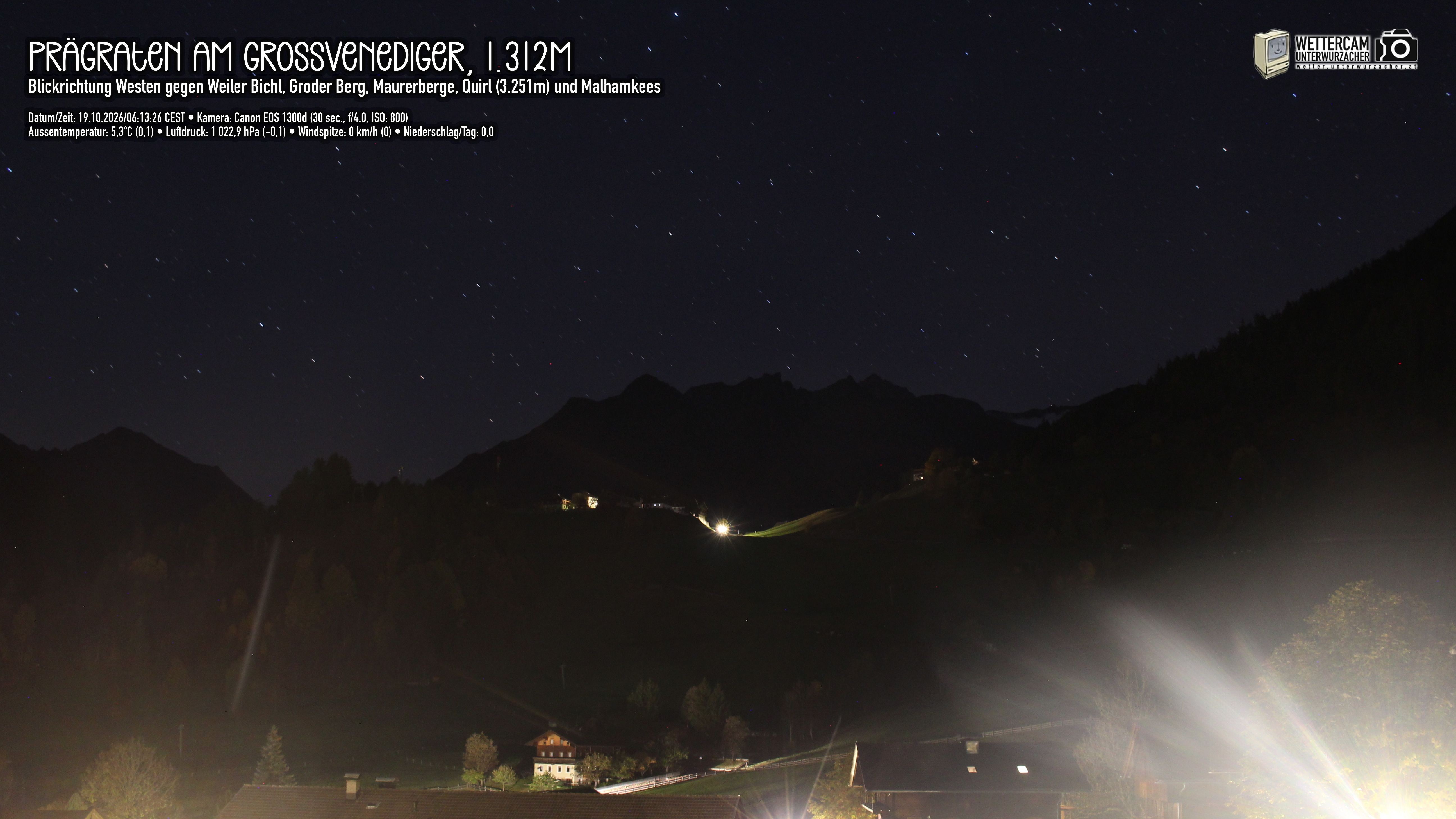 Archiv Foto Webcam Prägraten am Großvenediger - Dorf Bichl und Maurer Berge