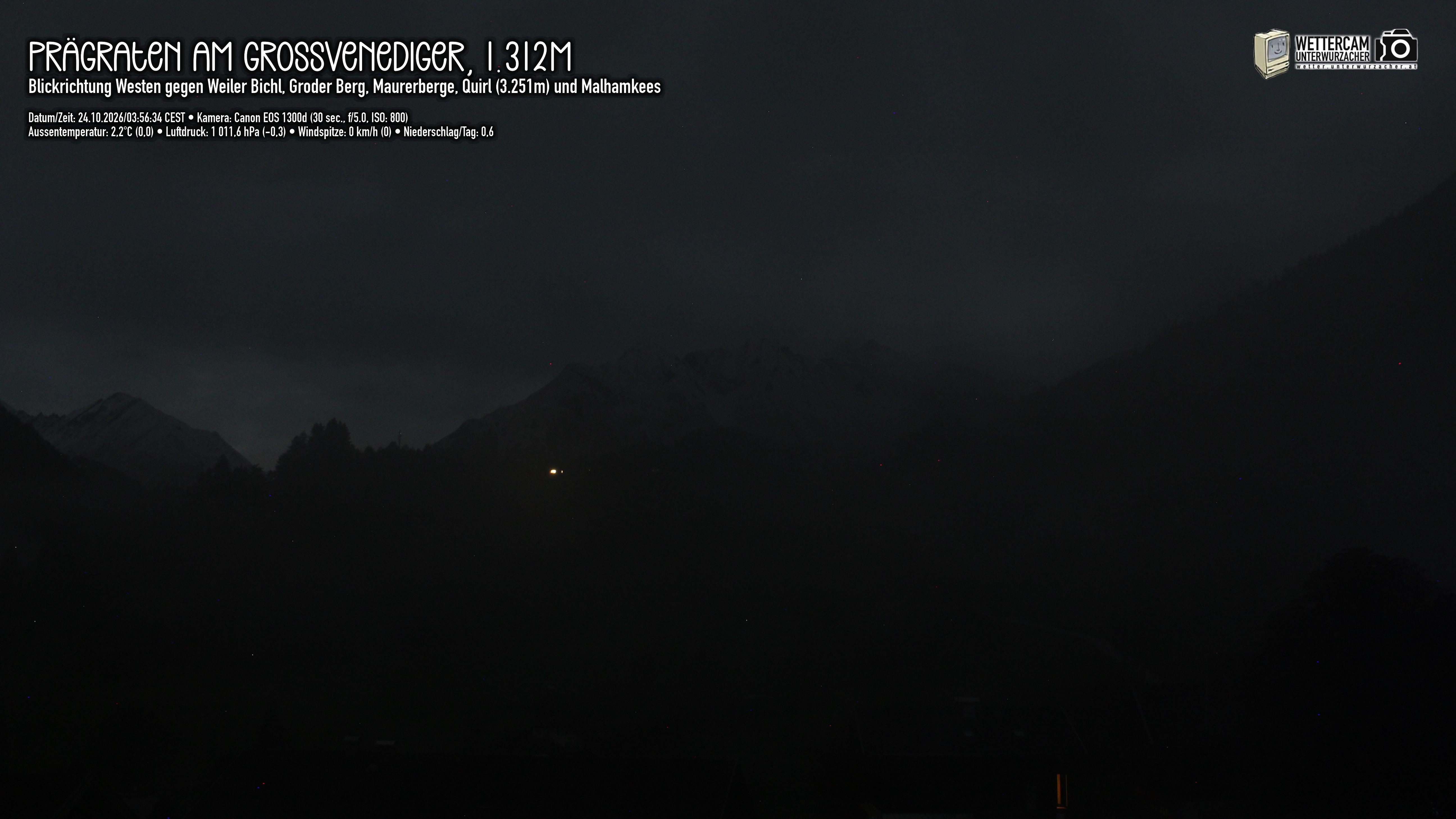 Archiv Foto Webcam Prägraten am Großvenediger - Dorf Bichl und Maurer Berge