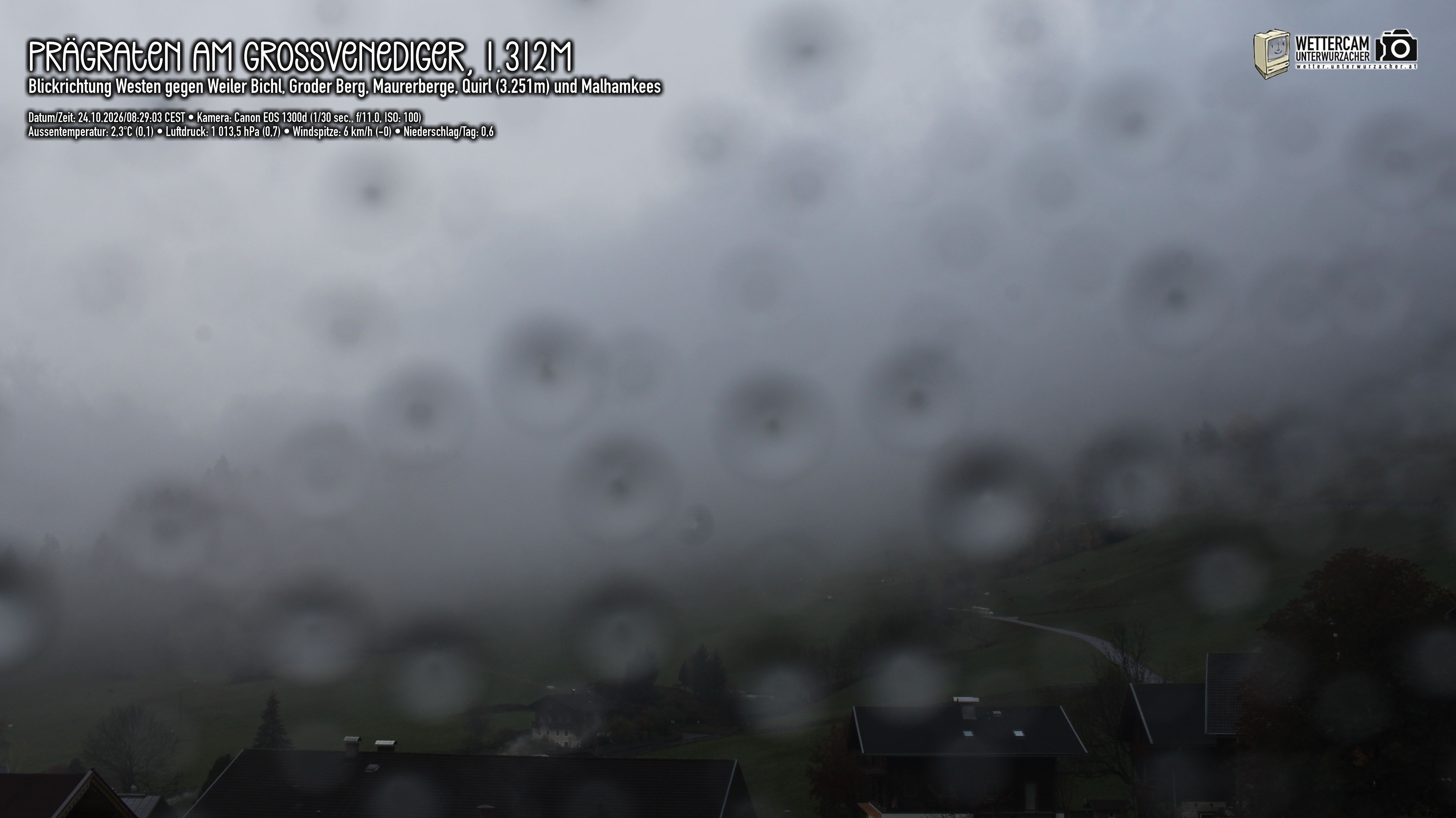 Archiv Foto Webcam Prägraten am Großvenediger - Dorf Bichl und Maurer Berge