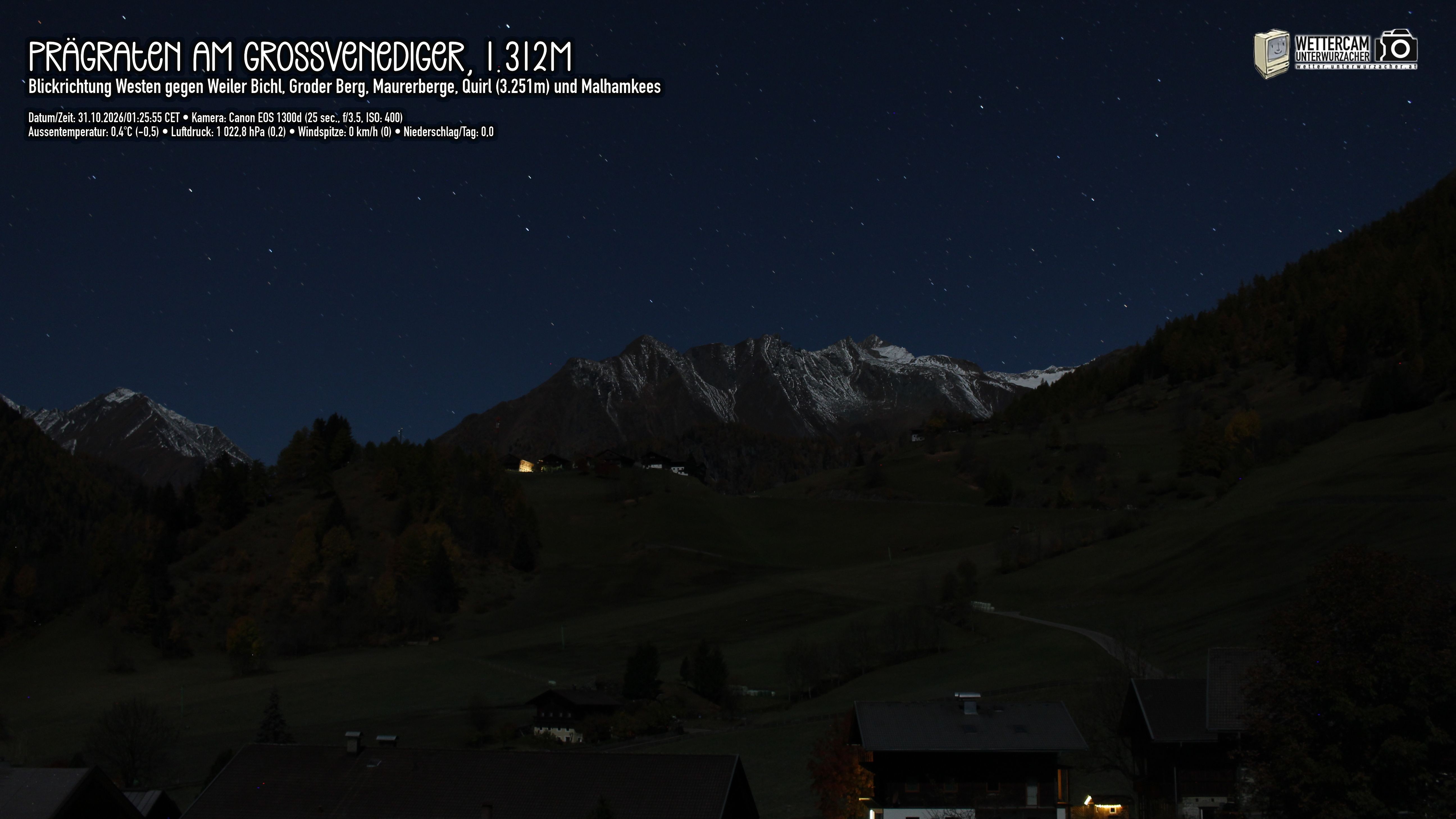 Archiv Foto Webcam Prägraten am Großvenediger - Dorf Bichl und Maurer Berge