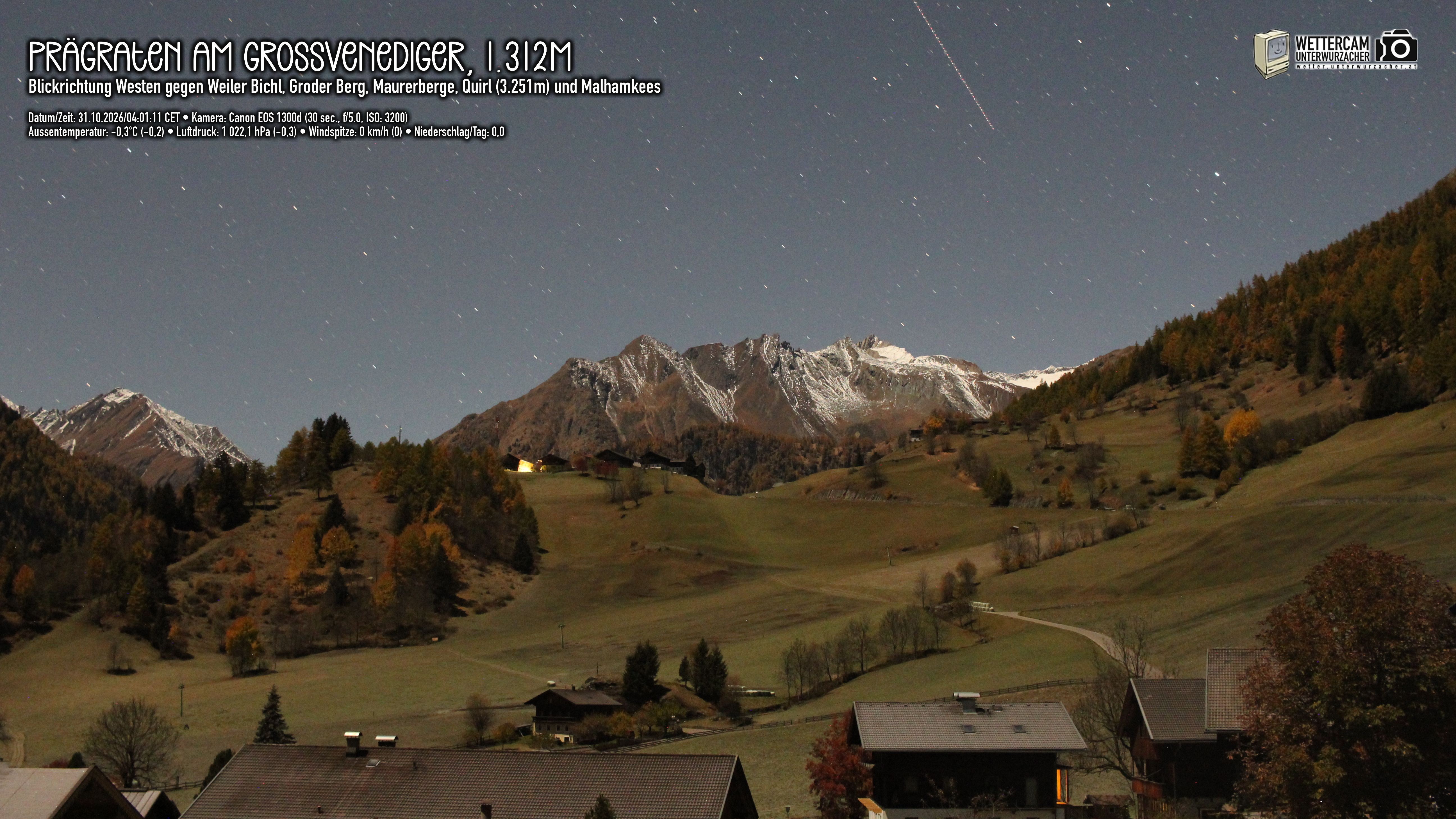 Archiv Foto Webcam Prägraten am Großvenediger - Dorf Bichl und Maurer Berge