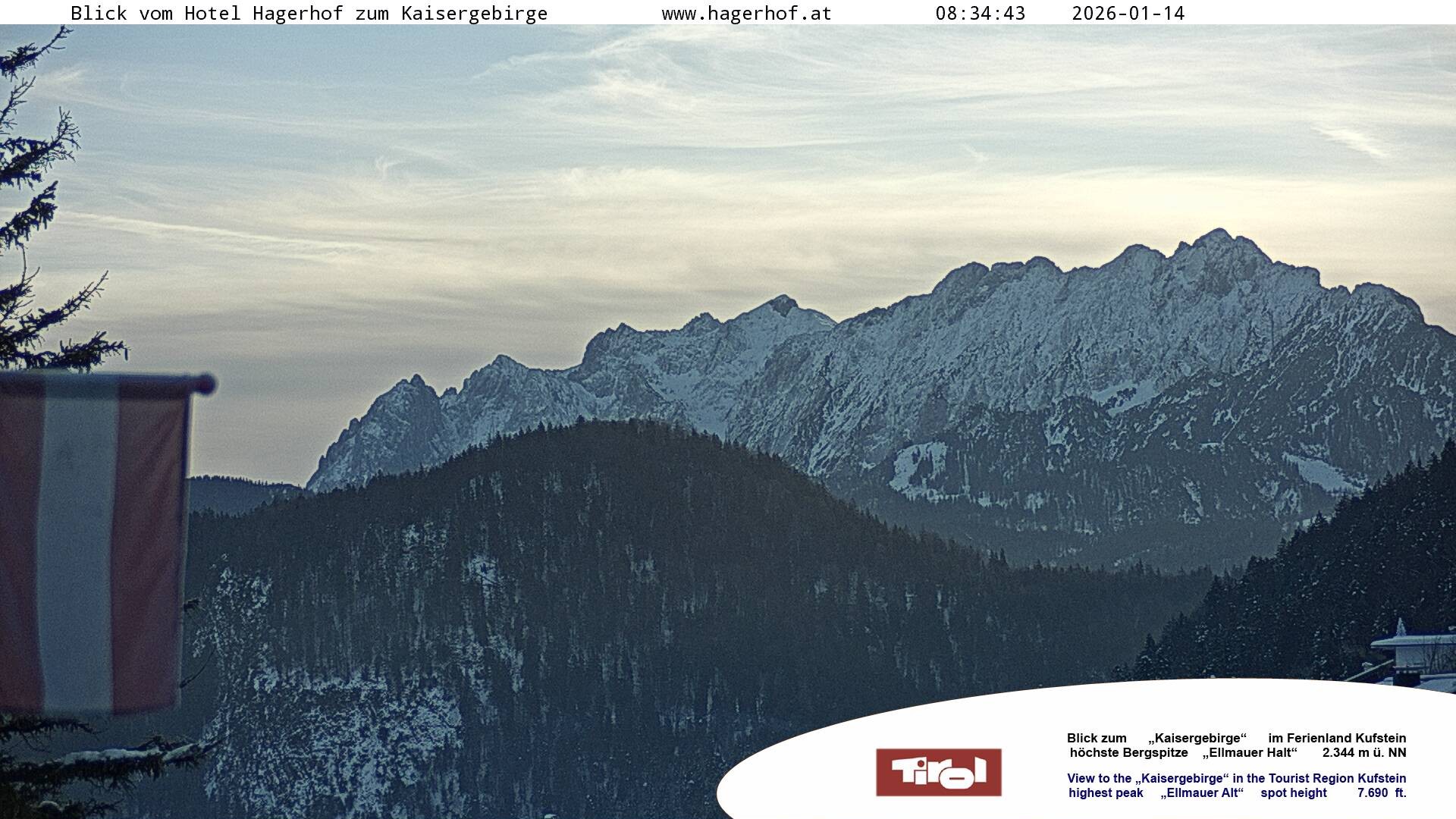 Archiv Foto Webcam Blick aufs Kaisergebirge