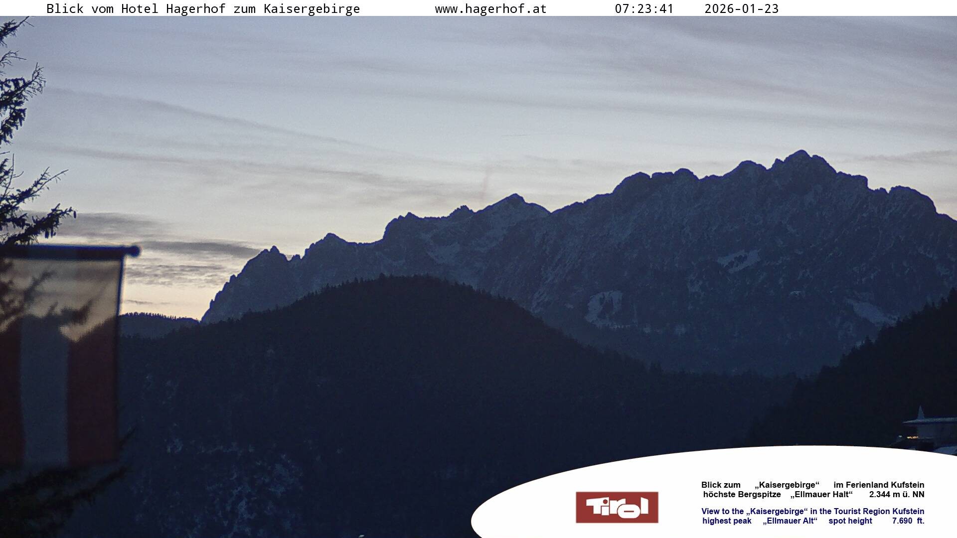 Archiv Foto Webcam Blick aufs Kaisergebirge