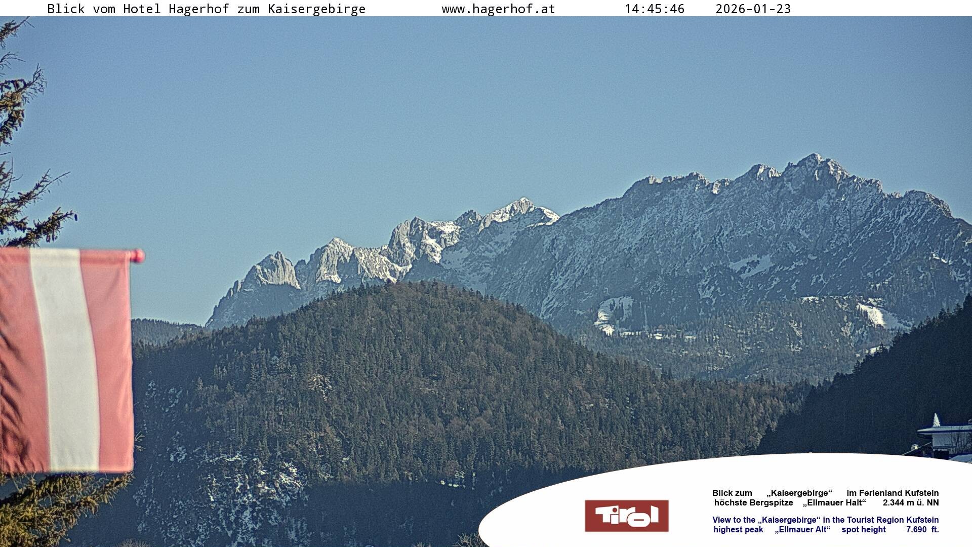 Archiv Foto Webcam Blick aufs Kaisergebirge
