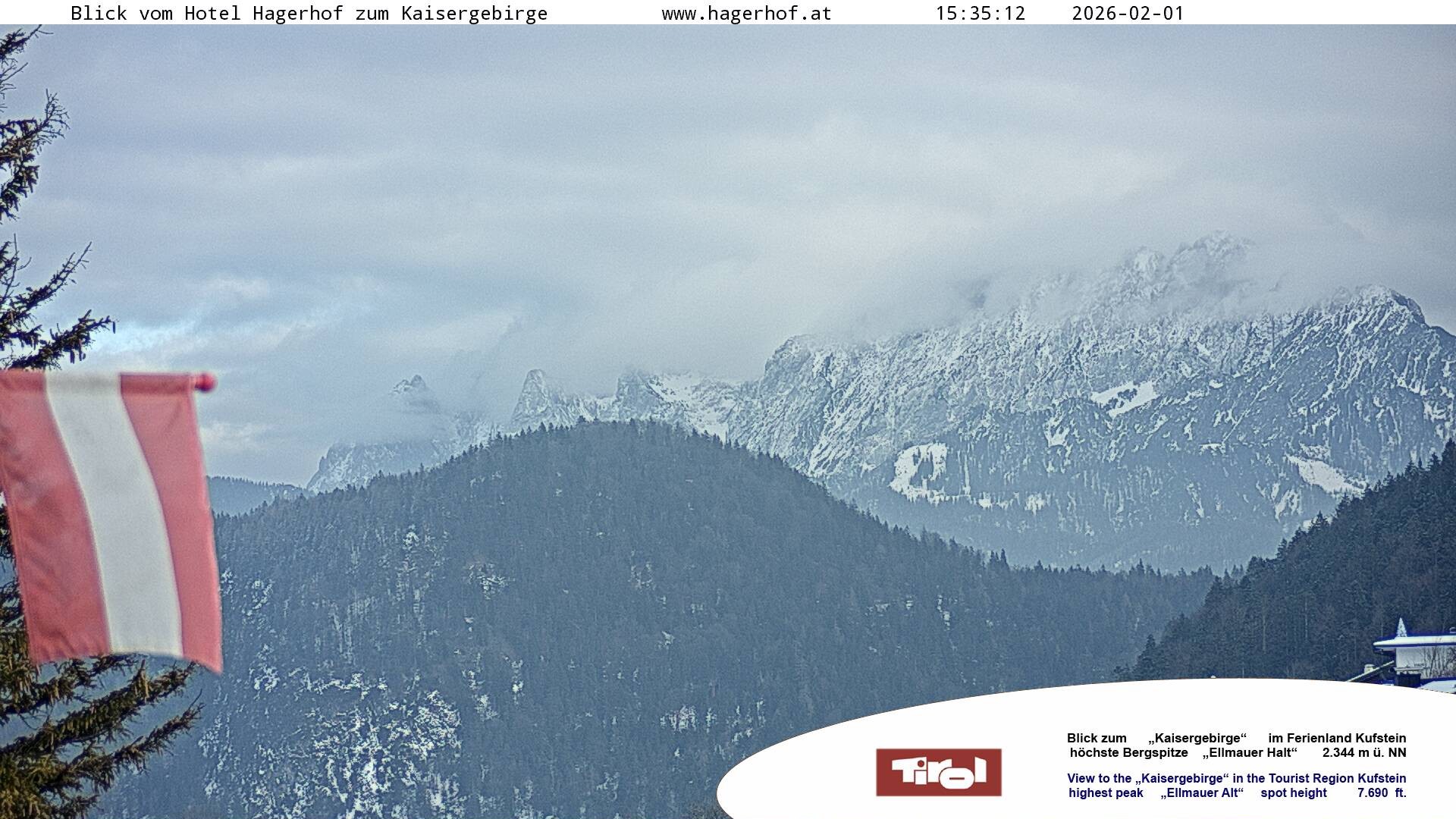 Archiv Foto Webcam Blick aufs Kaisergebirge