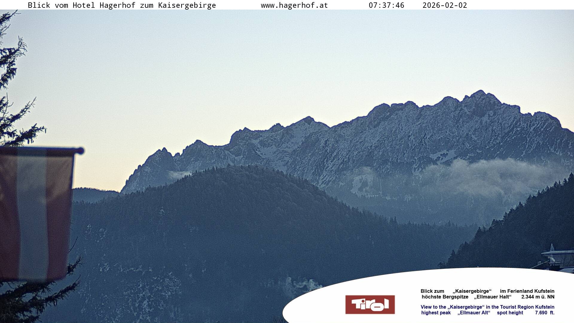 Archiv Foto Webcam Blick aufs Kaisergebirge