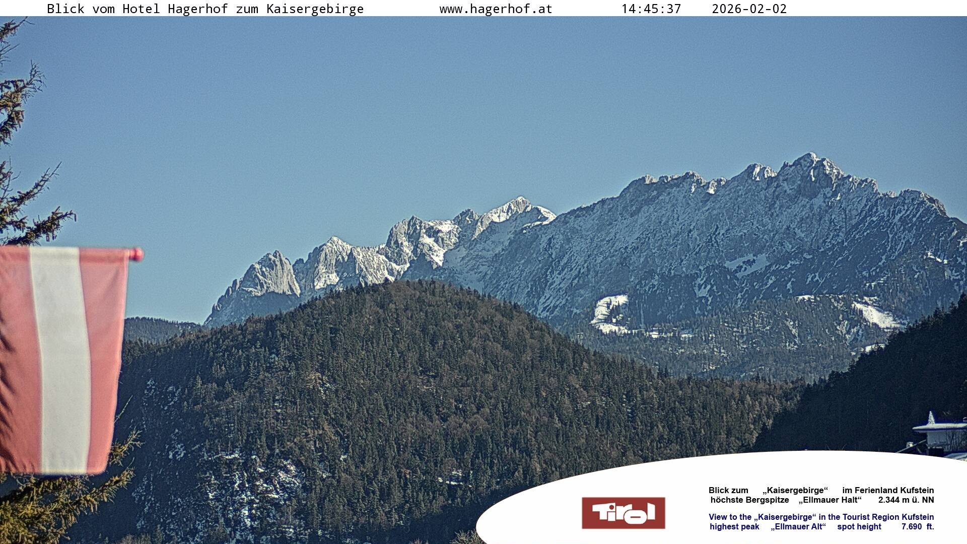 Archiv Foto Webcam Blick aufs Kaisergebirge
