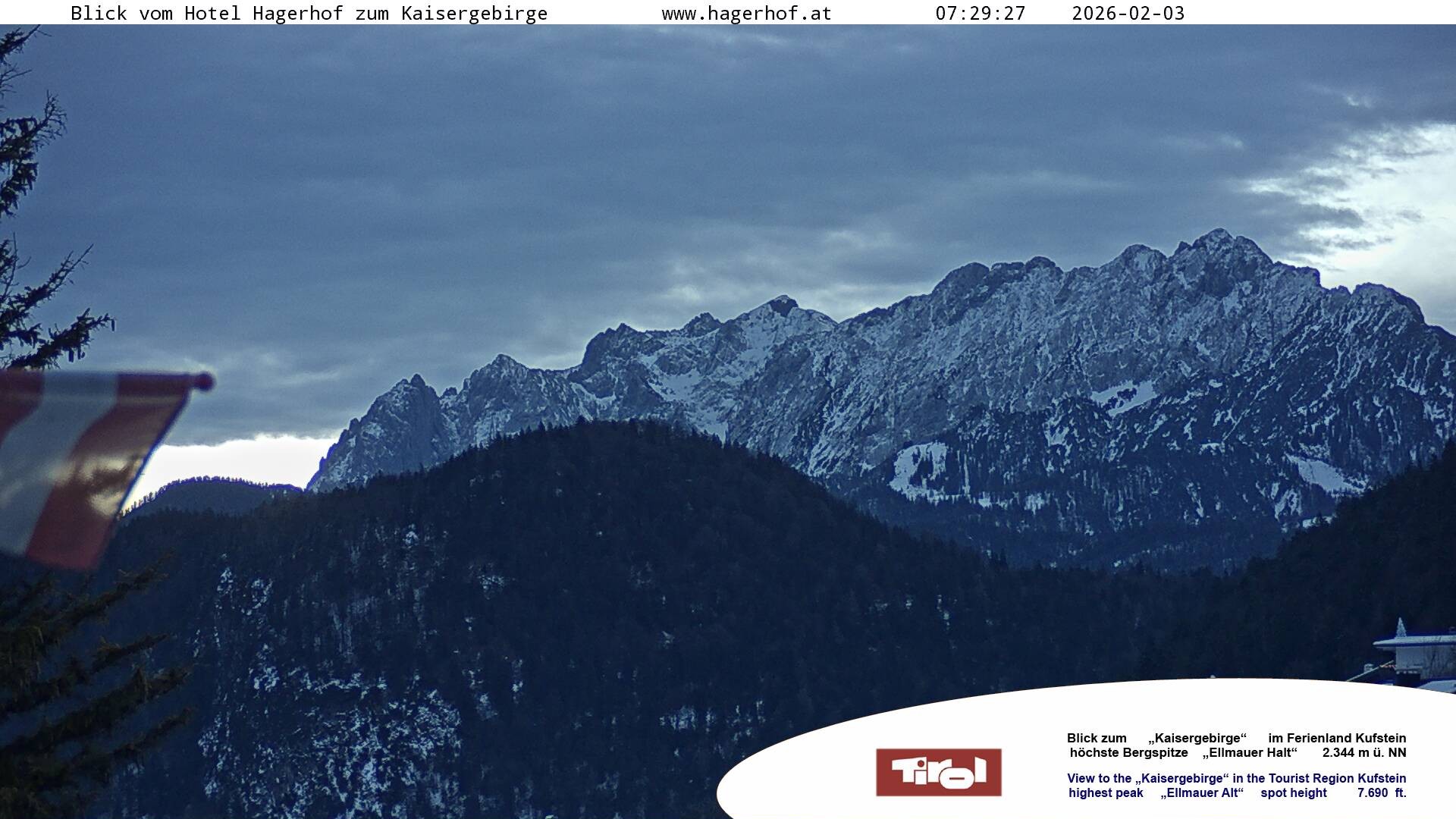 Archiv Foto Webcam Blick aufs Kaisergebirge