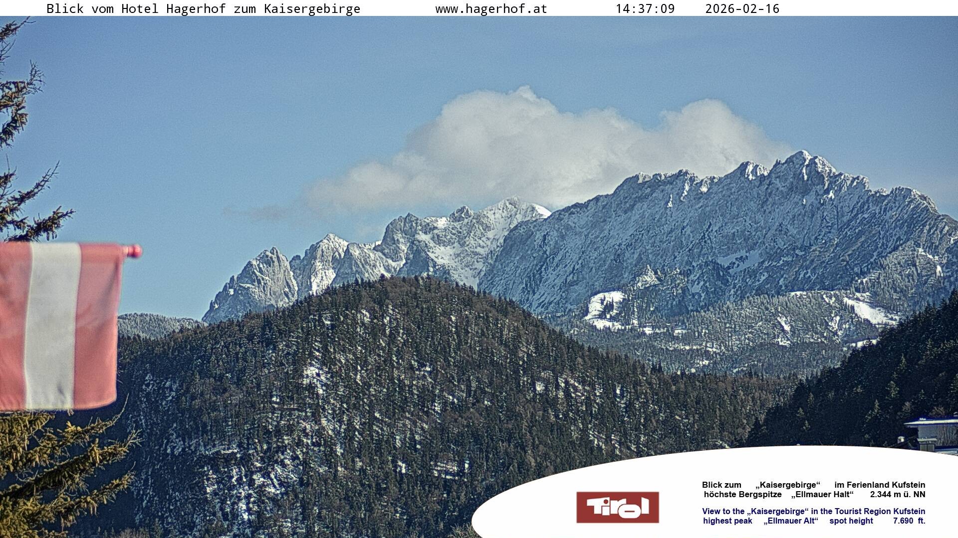 Archiv Foto Webcam Blick aufs Kaisergebirge