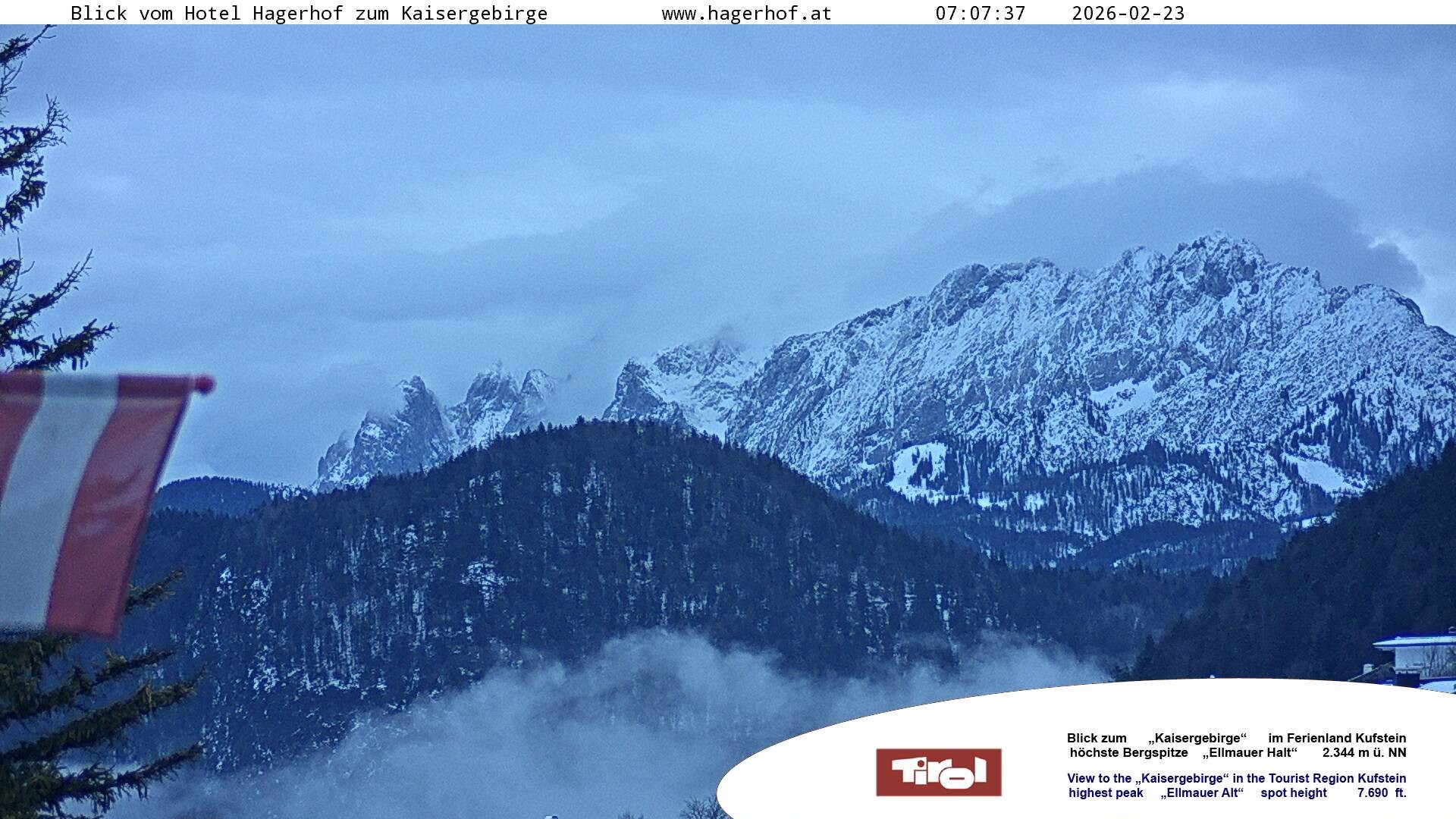 Archiv Foto Webcam Blick aufs Kaisergebirge