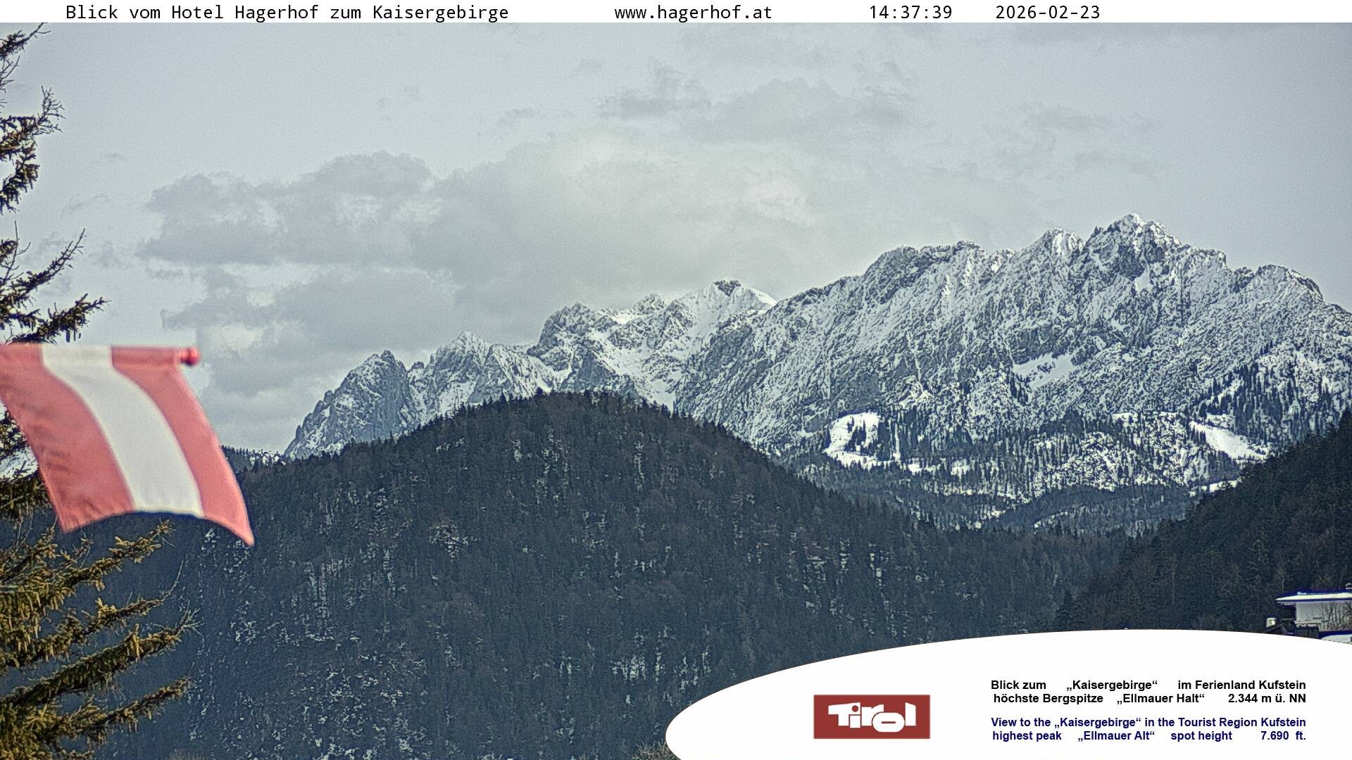 Archiv Foto Webcam Blick aufs Kaisergebirge