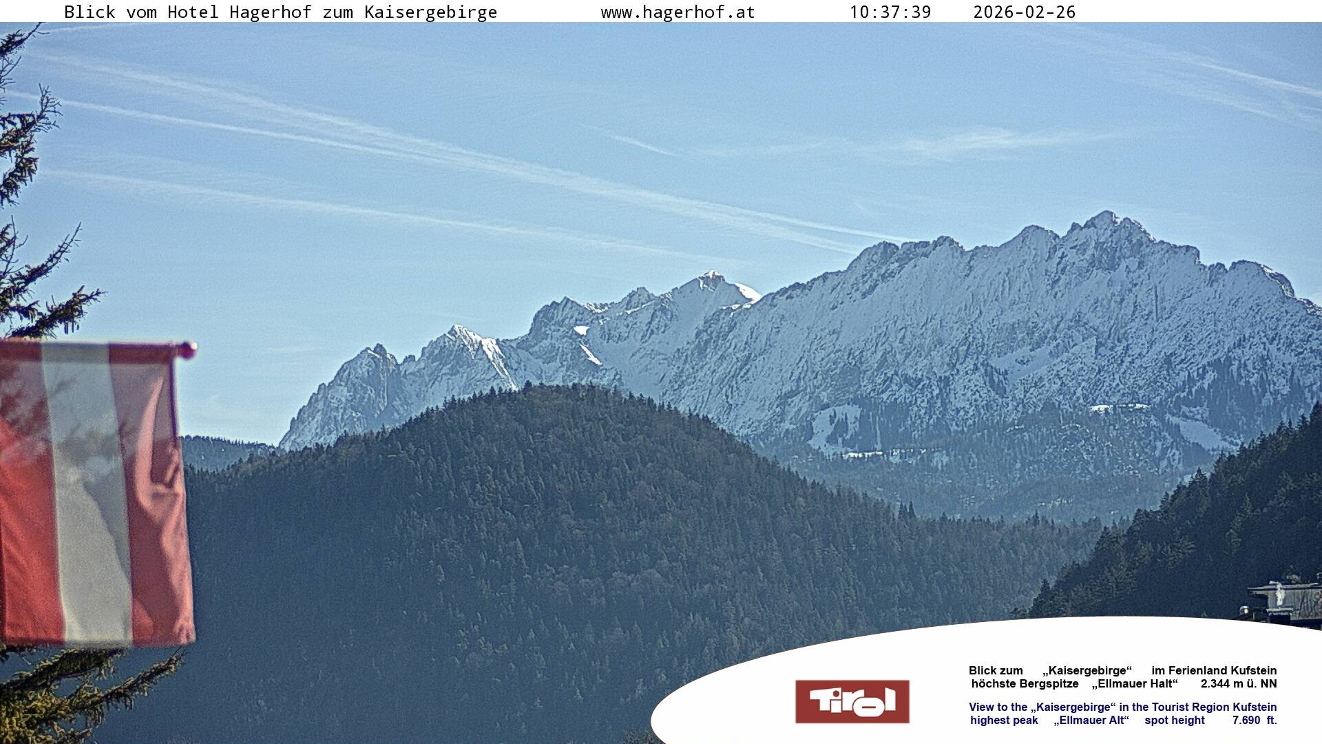 Archived image Webcam View to Kaisergebirge