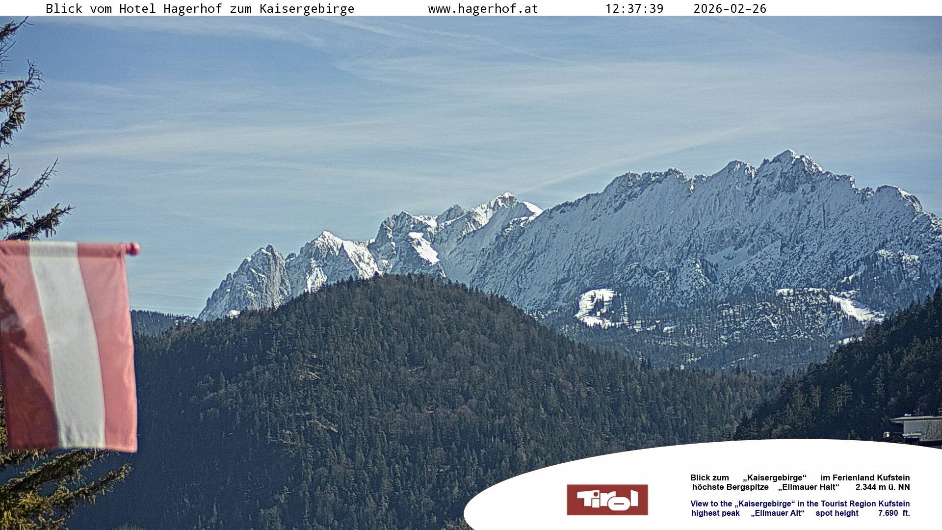 Archived image Webcam View to Kaisergebirge