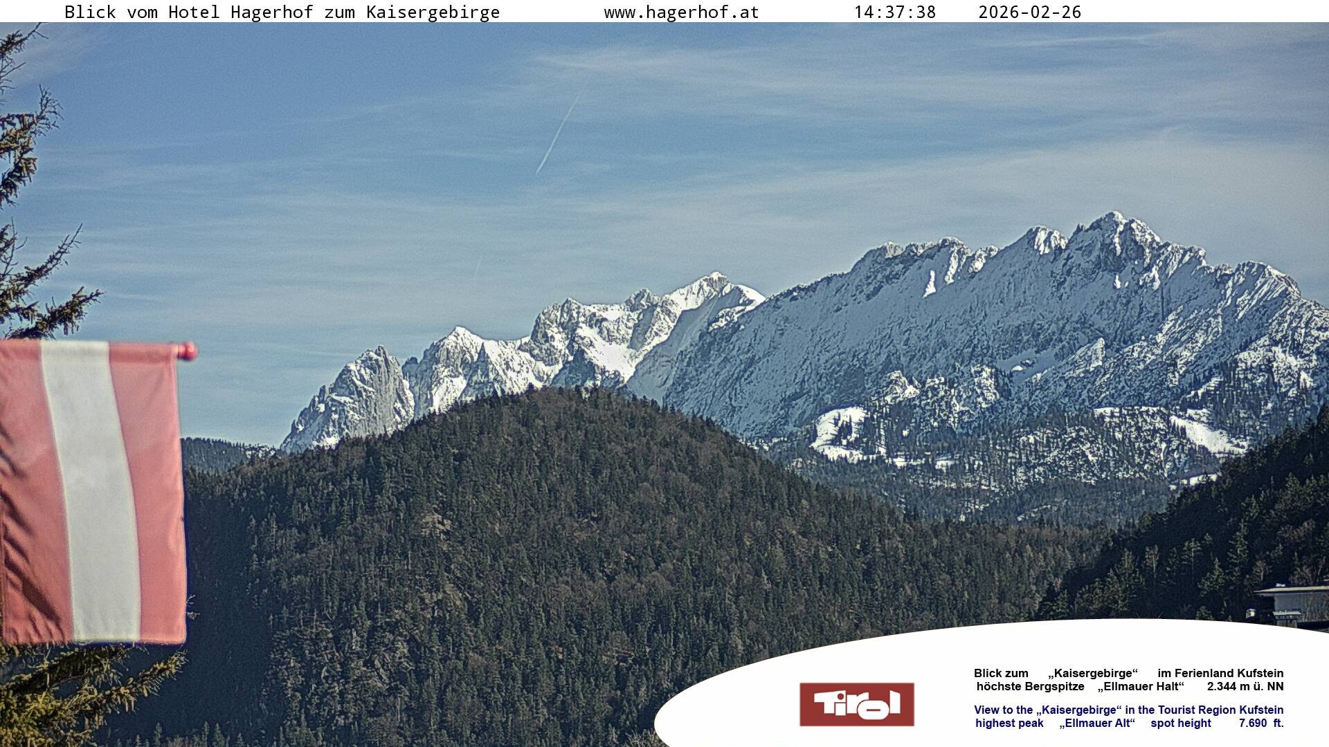Archived image Webcam View to Kaisergebirge