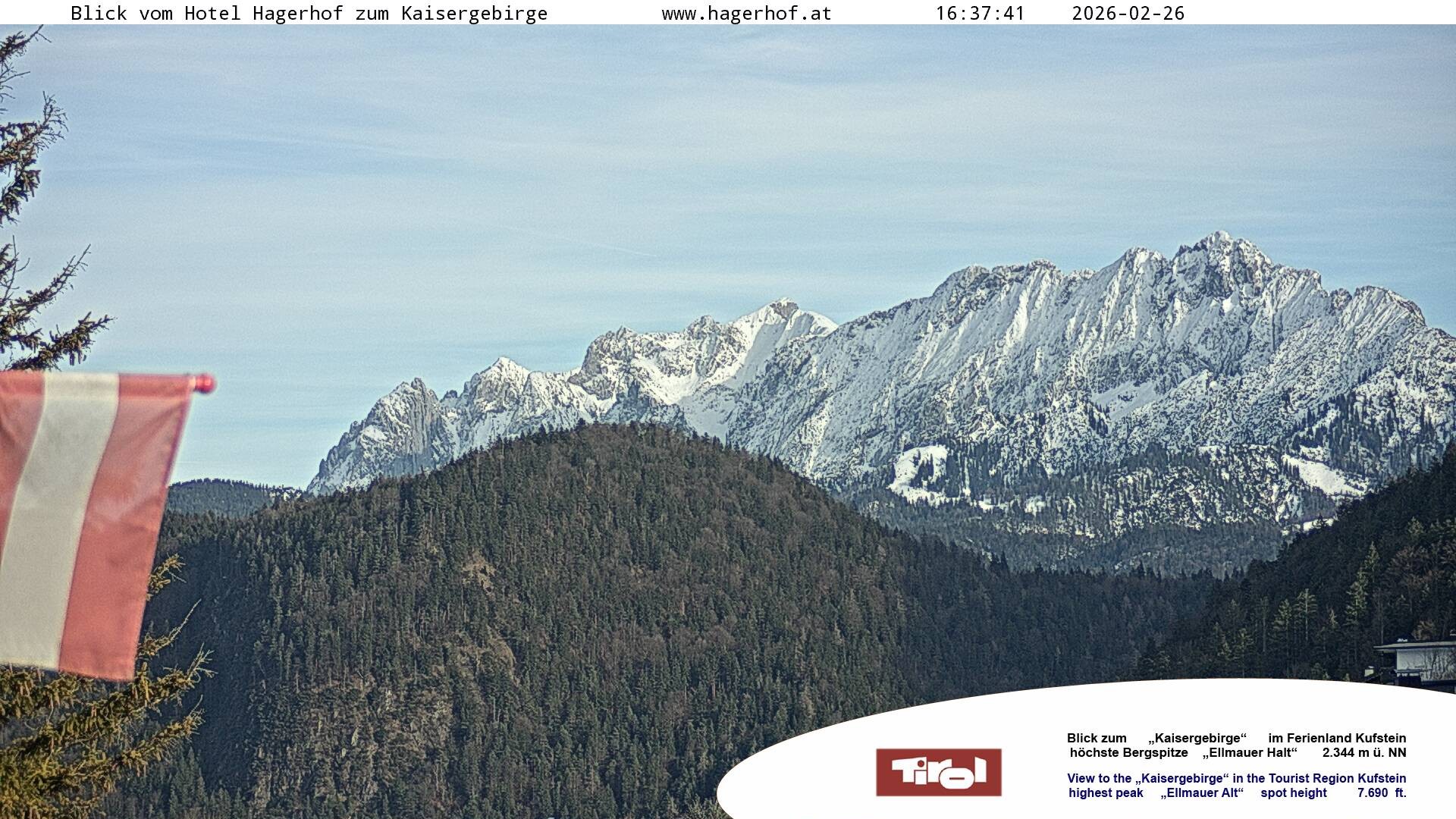Archived image Webcam View to Kaisergebirge