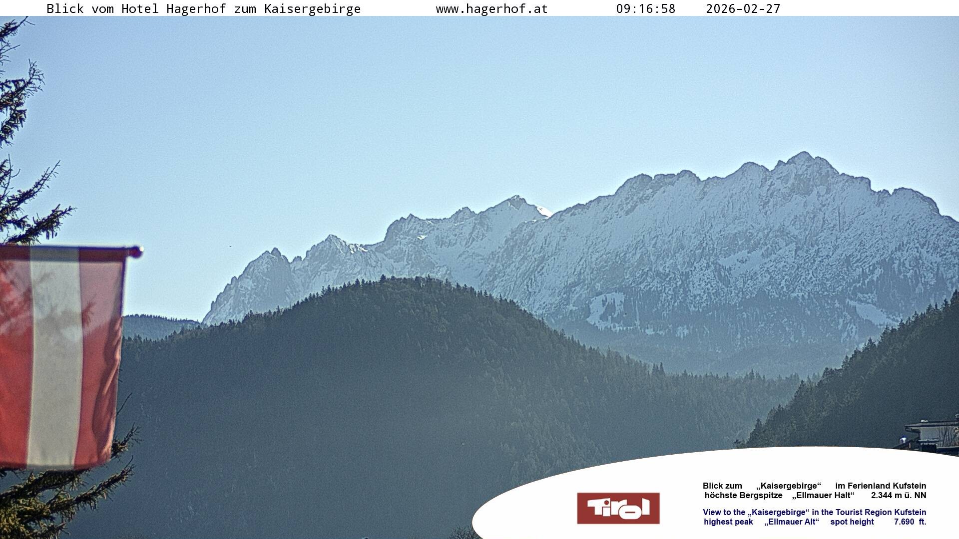 Archiv Foto Webcam Blick aufs Kaisergebirge