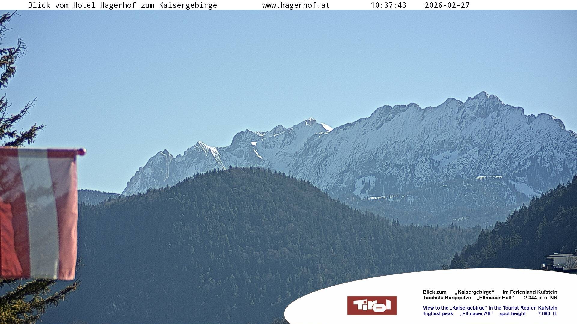 Archiv Foto Webcam Blick aufs Kaisergebirge