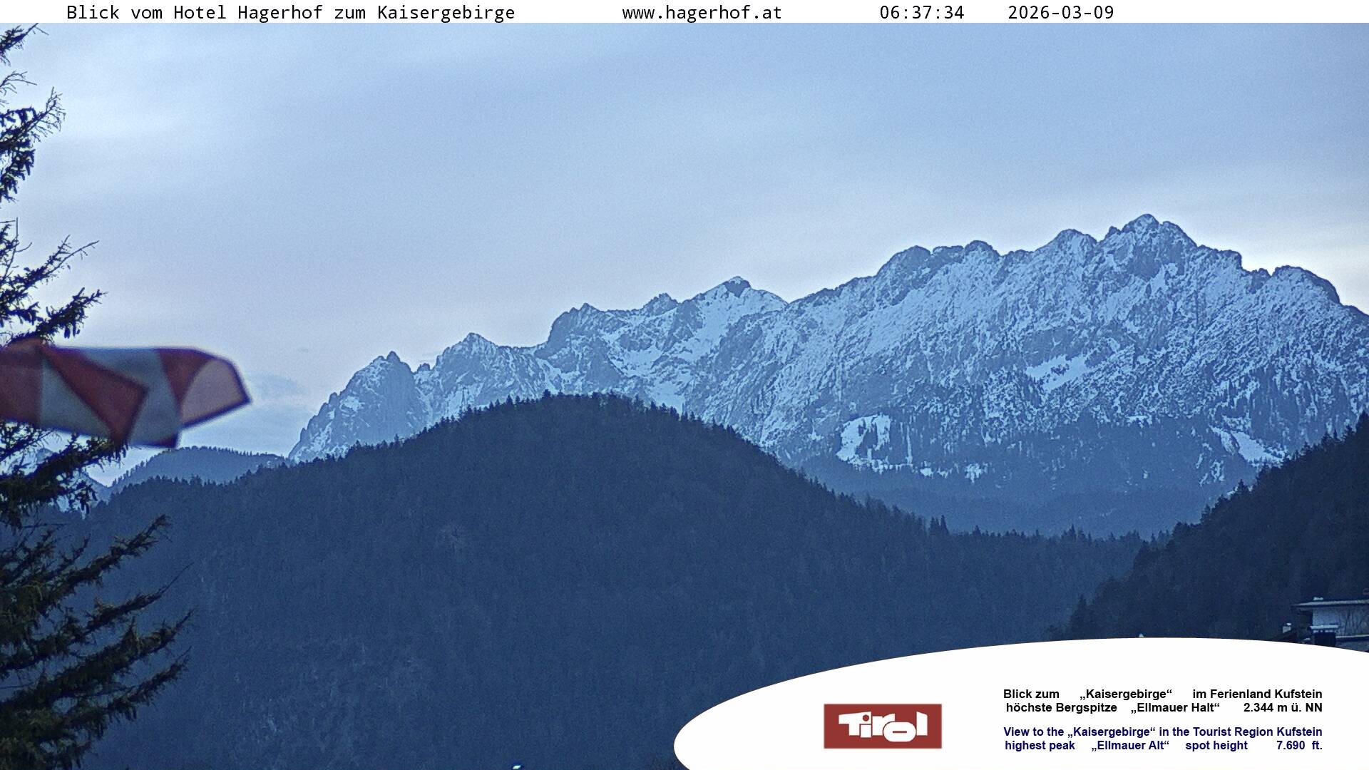 Archiv Foto Webcam Blick aufs Kaisergebirge