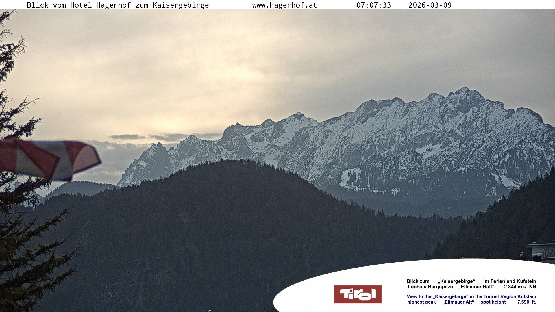 Archiv Foto Webcam Blick aufs Kaisergebirge