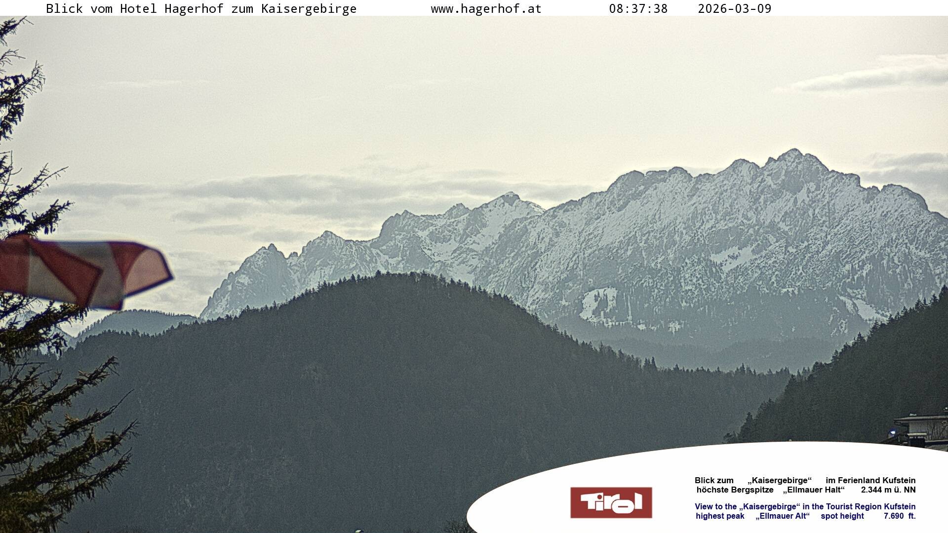Archiv Foto Webcam Blick aufs Kaisergebirge