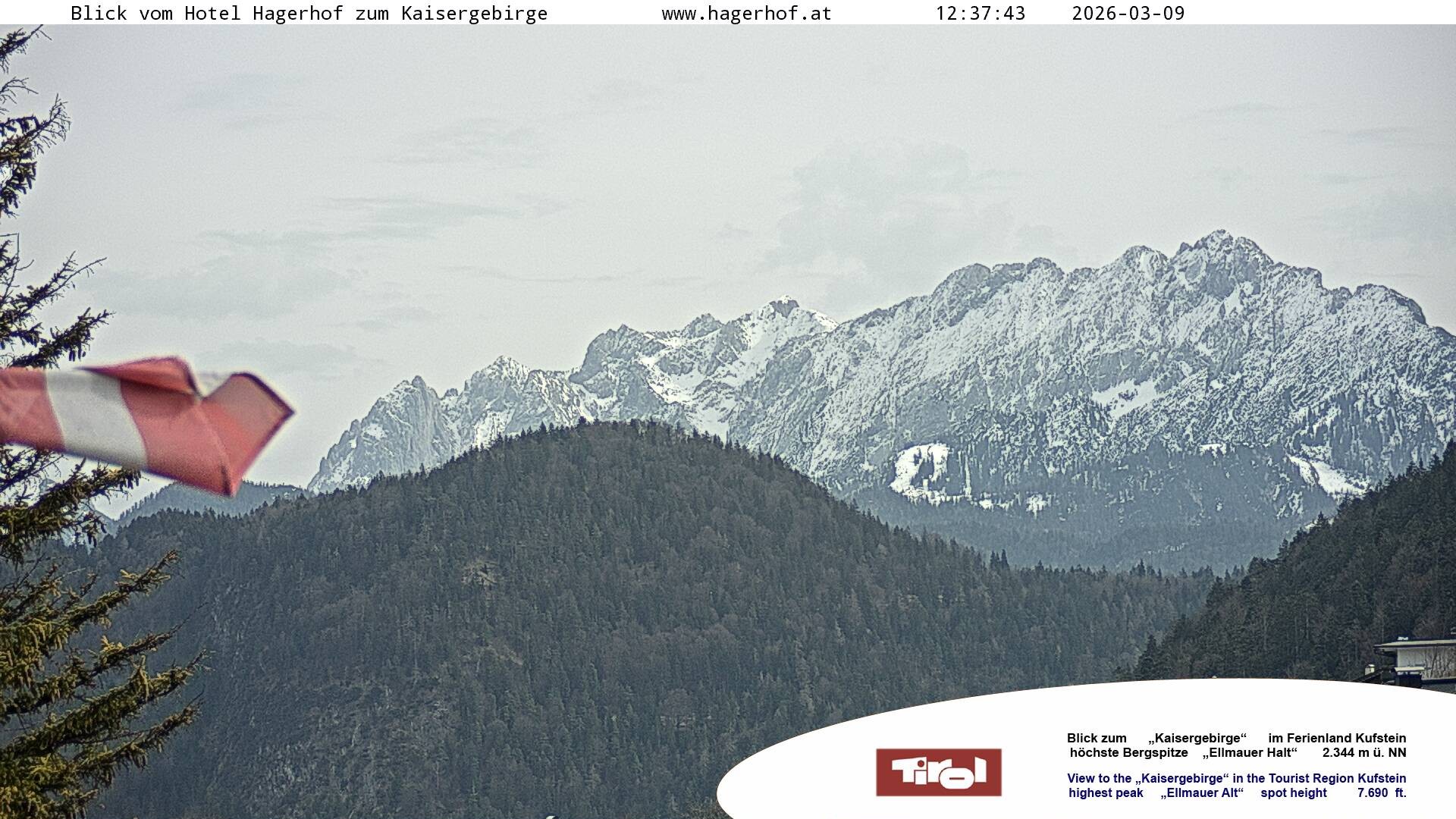 Archiv Foto Webcam Blick aufs Kaisergebirge