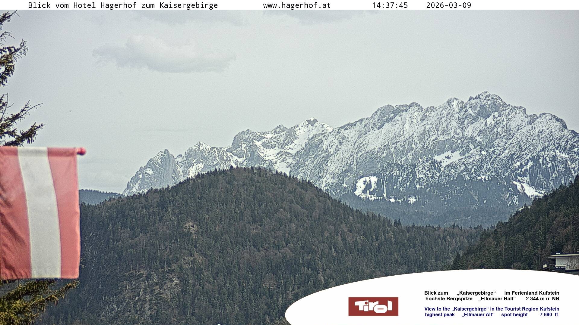 Archiv Foto Webcam Blick aufs Kaisergebirge