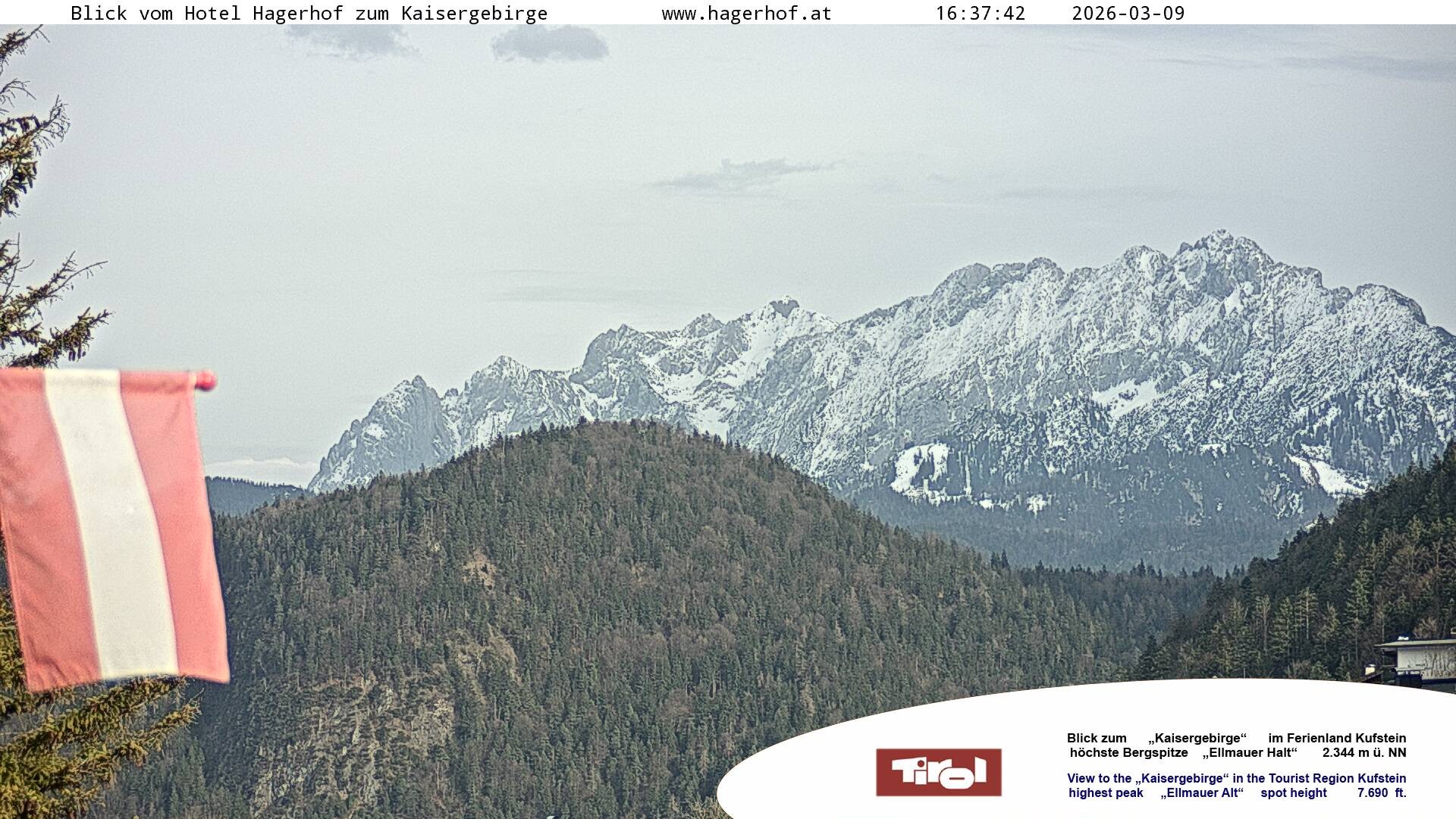 Archiv Foto Webcam Blick aufs Kaisergebirge