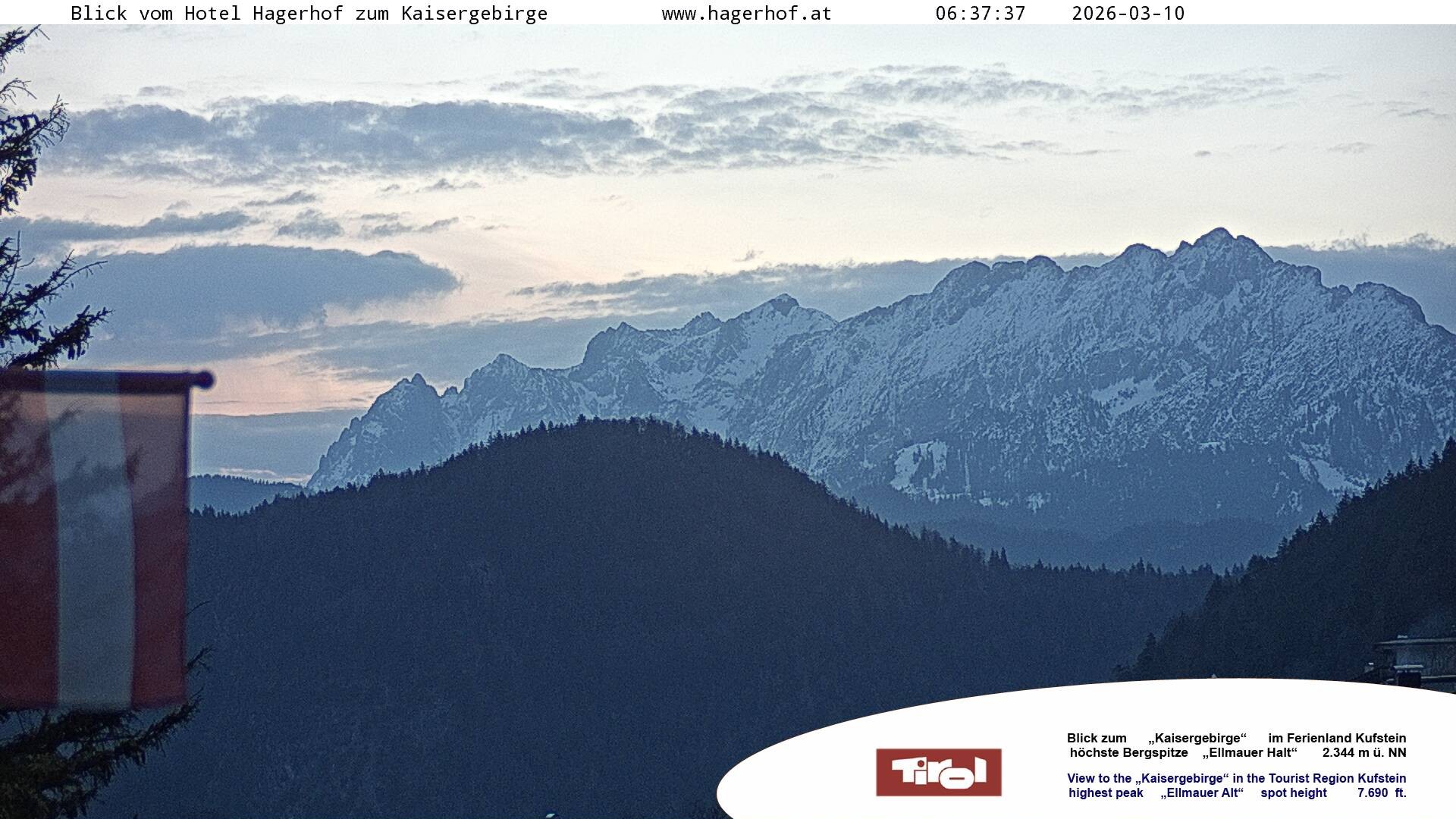 Archiv Foto Webcam Blick aufs Kaisergebirge