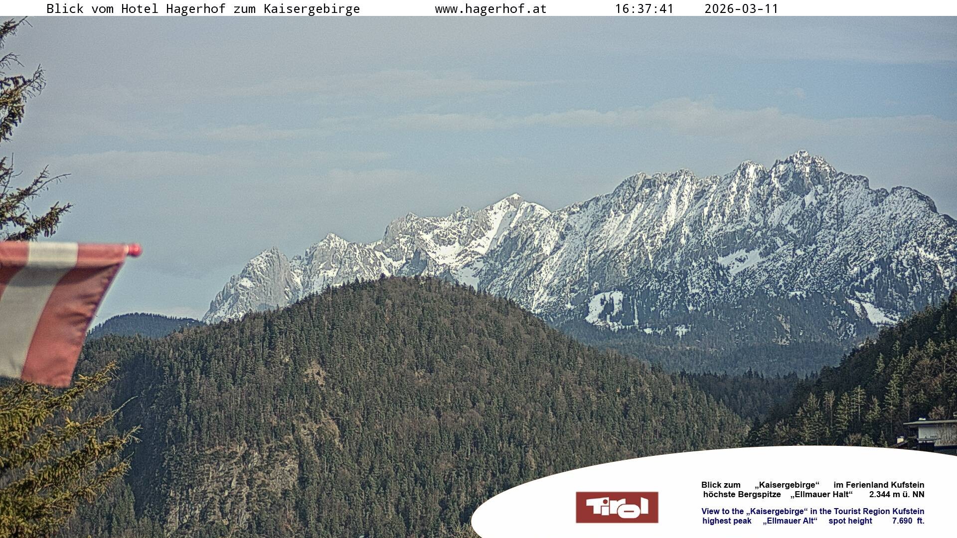 Archived image Webcam View to Kaisergebirge