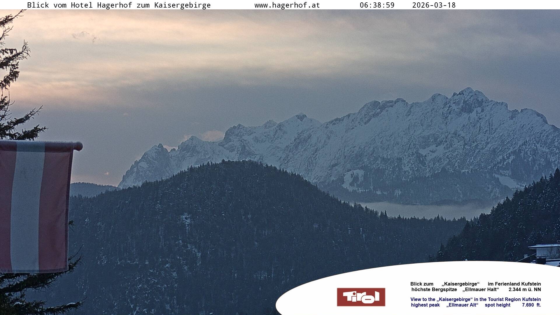 Archiv Foto Webcam Blick aufs Kaisergebirge
