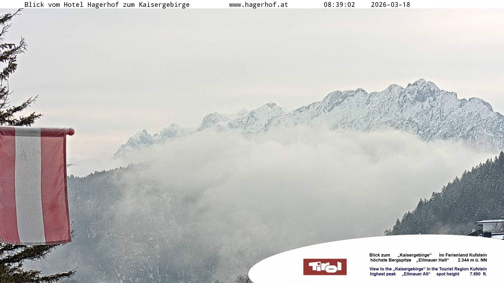 Archiv Foto Webcam Blick aufs Kaisergebirge