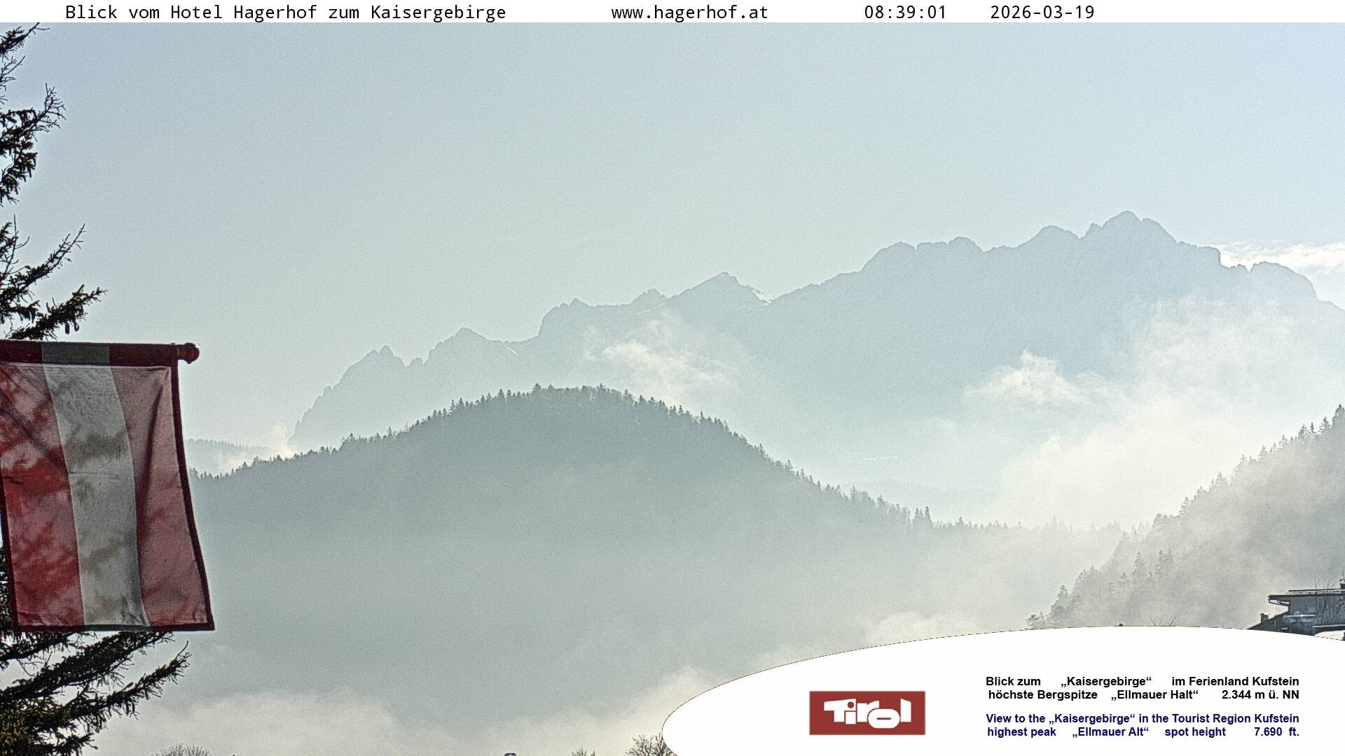 Archiv Foto Webcam Blick aufs Kaisergebirge