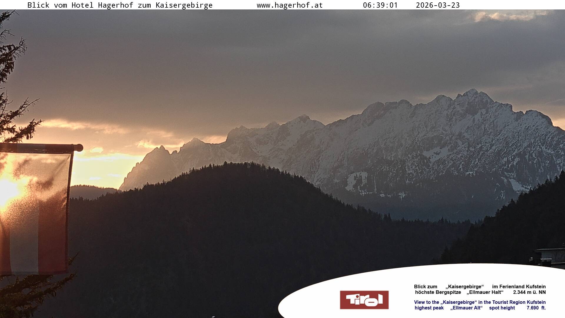 Archiv Foto Webcam Blick aufs Kaisergebirge