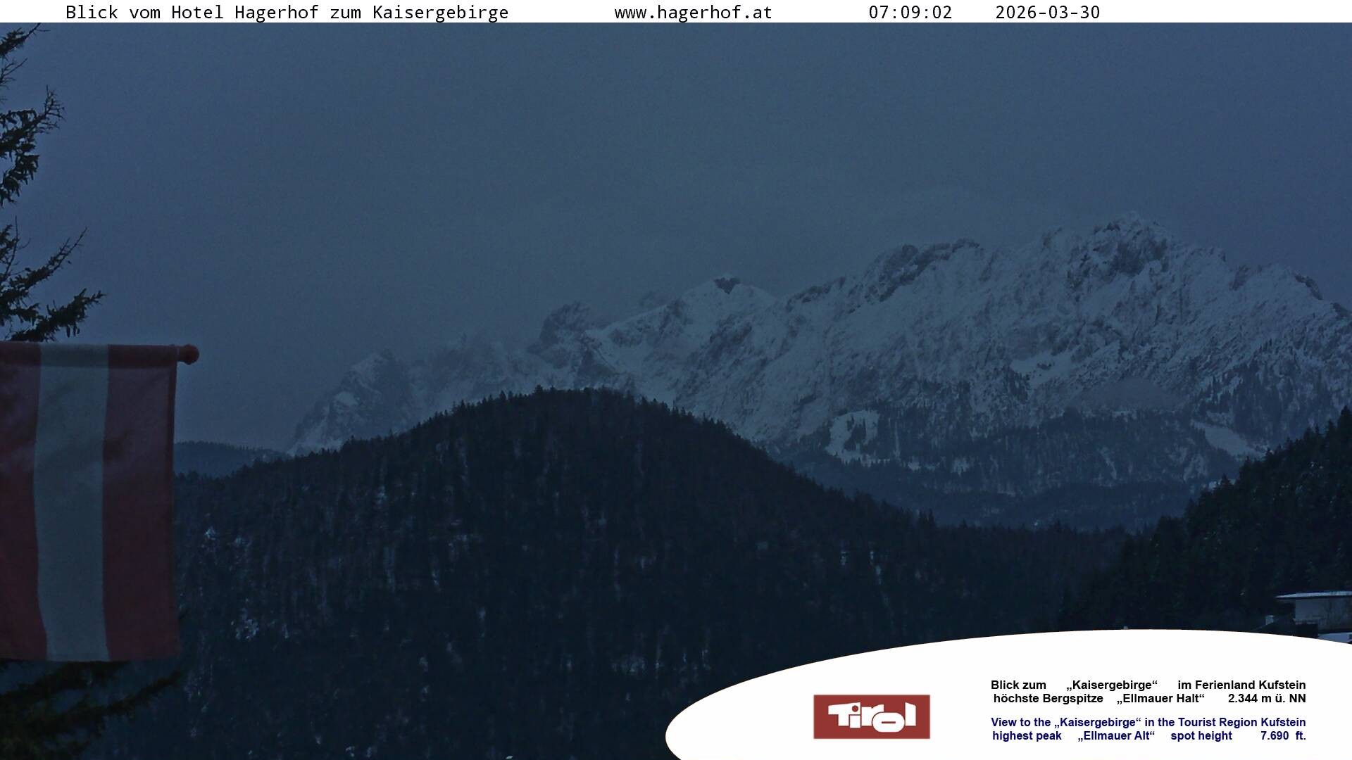 Archiv Foto Webcam Blick aufs Kaisergebirge