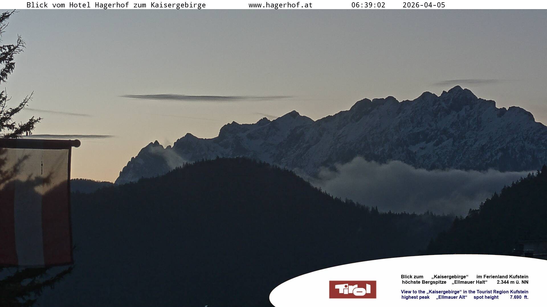 Archived image Webcam View to Kaisergebirge