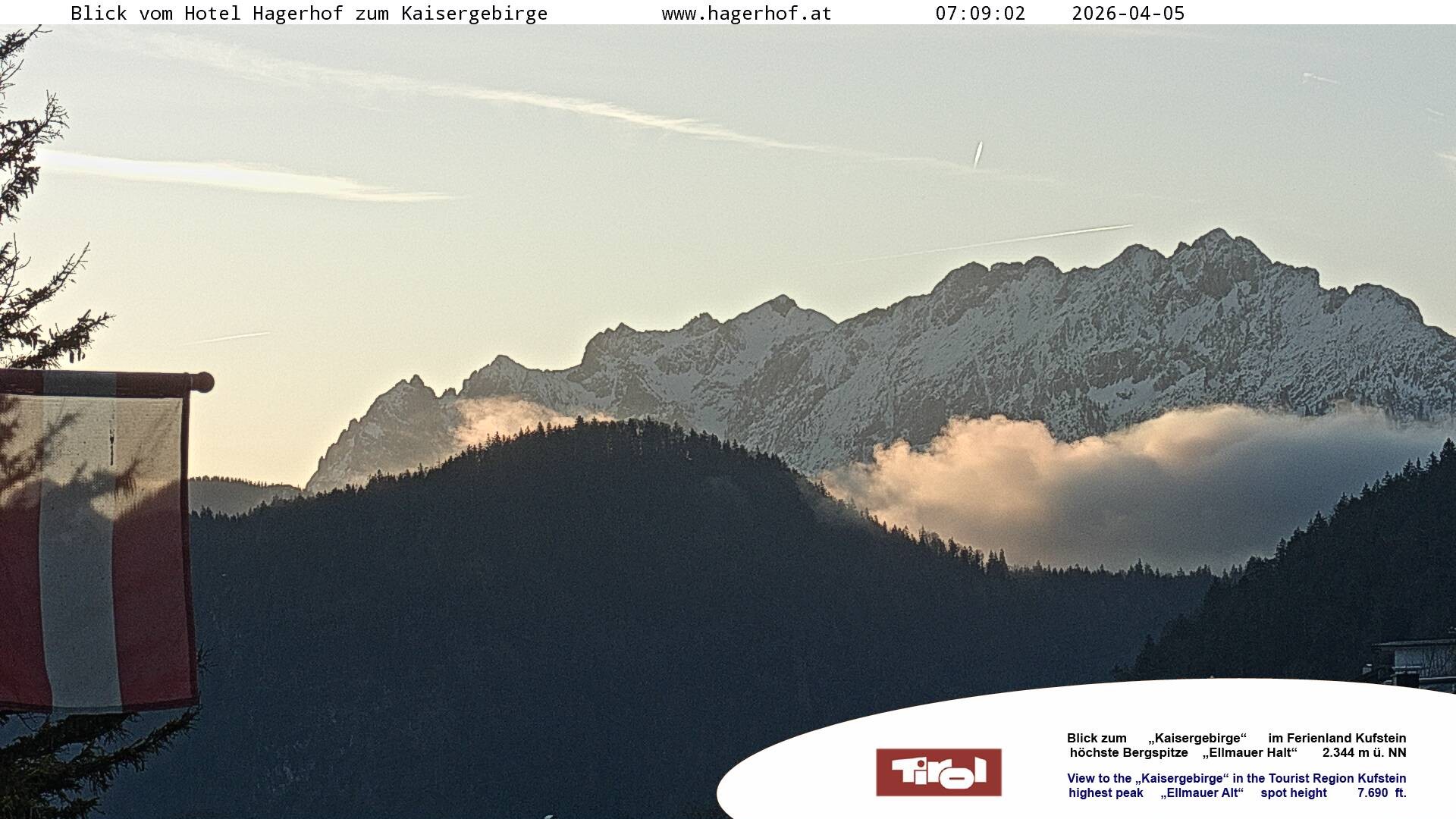 Archived image Webcam View to Kaisergebirge