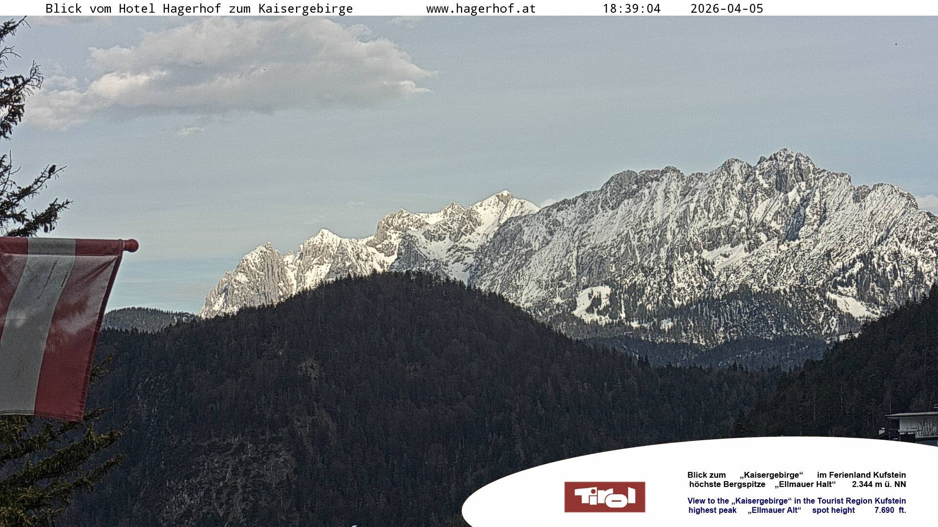 Archived image Webcam View to Kaisergebirge