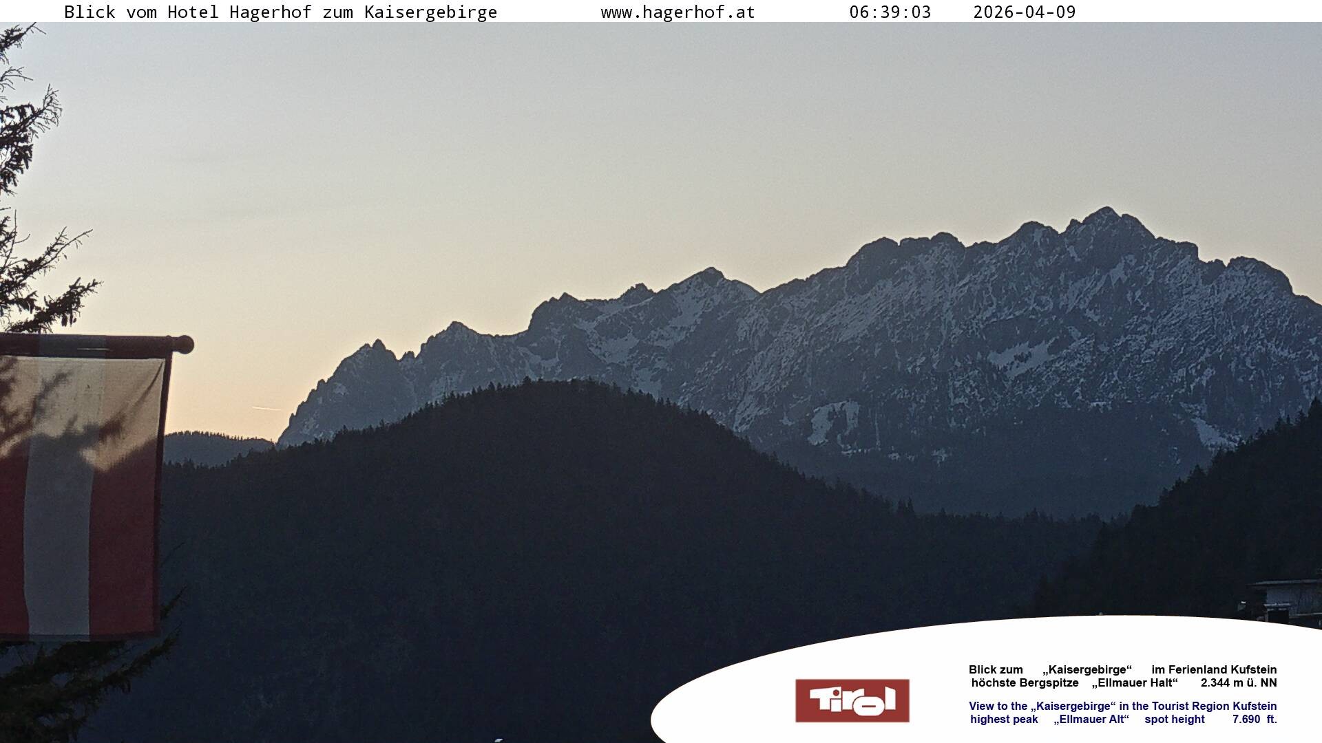 Archived image Webcam View to Kaisergebirge