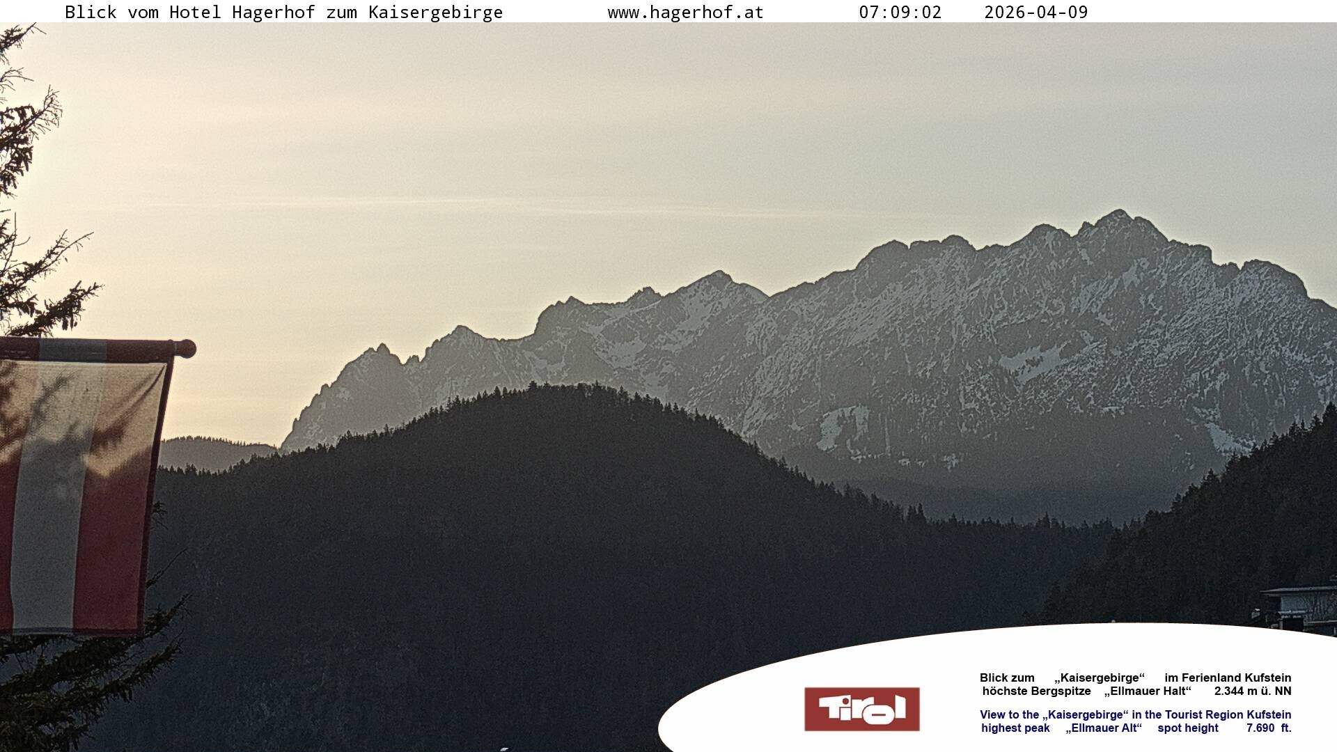 Archived image Webcam View to Kaisergebirge