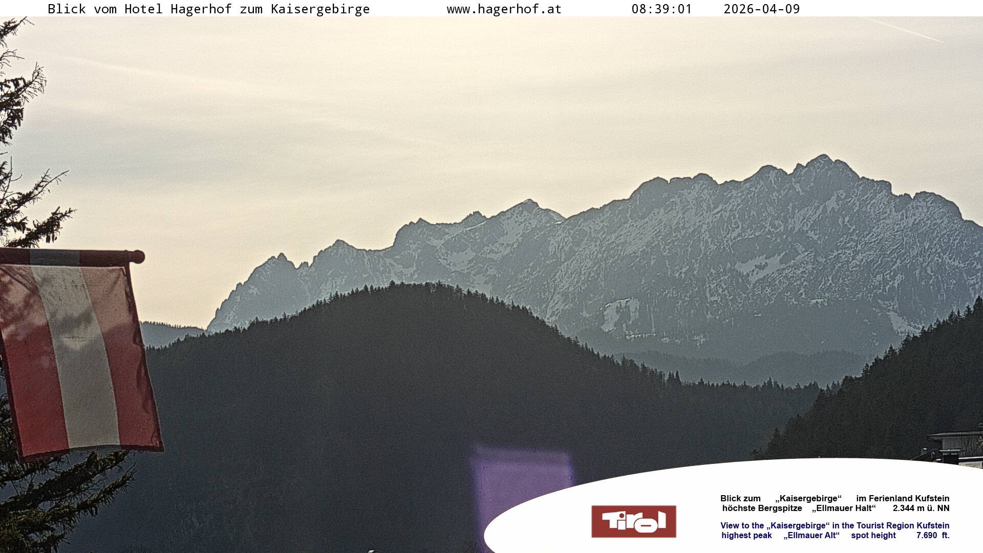 Archived image Webcam View to Kaisergebirge