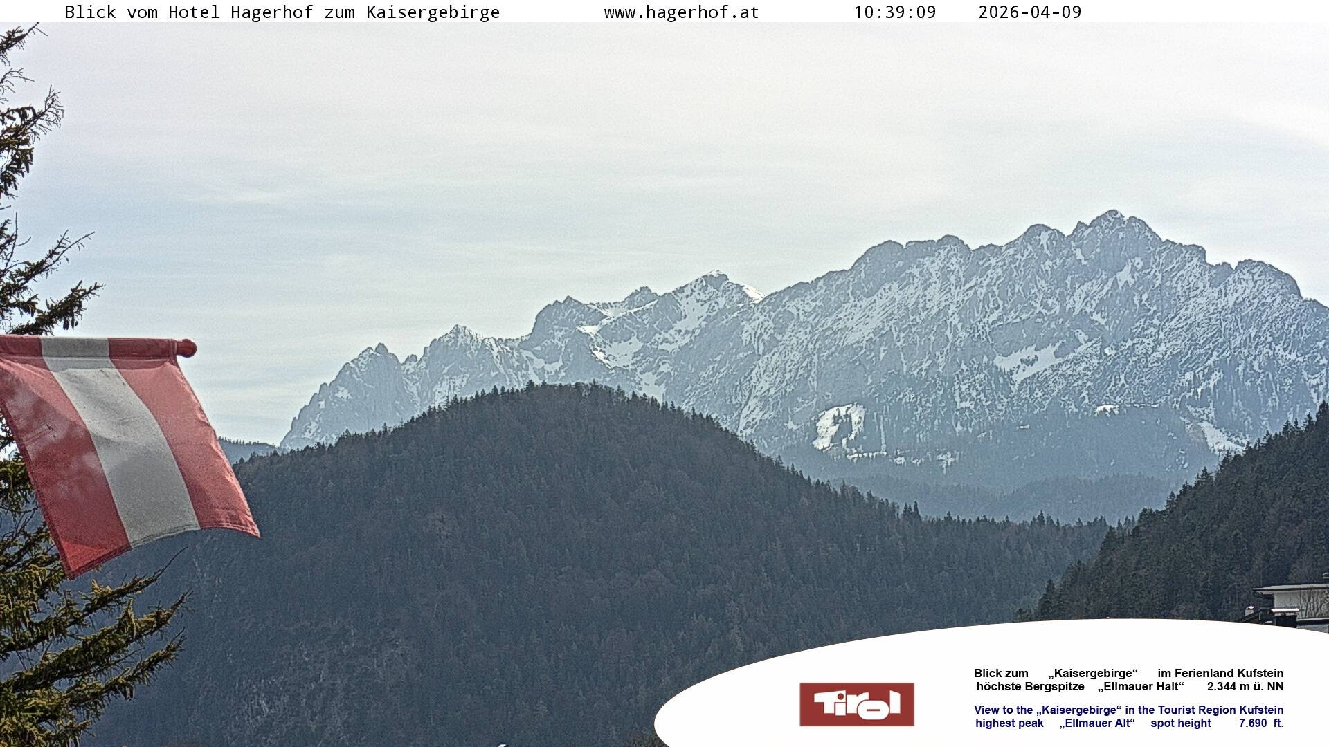 Archived image Webcam View to Kaisergebirge