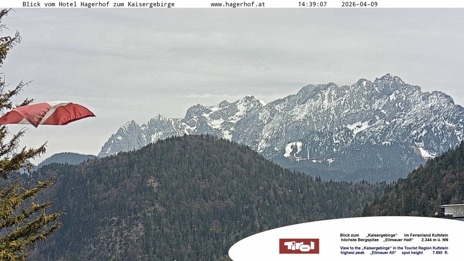 Archived image Webcam View to Kaisergebirge