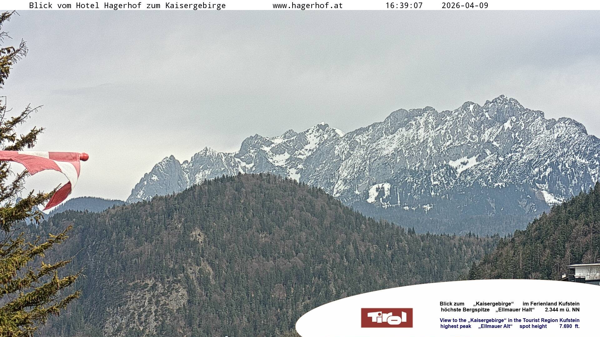 Archived image Webcam View to Kaisergebirge