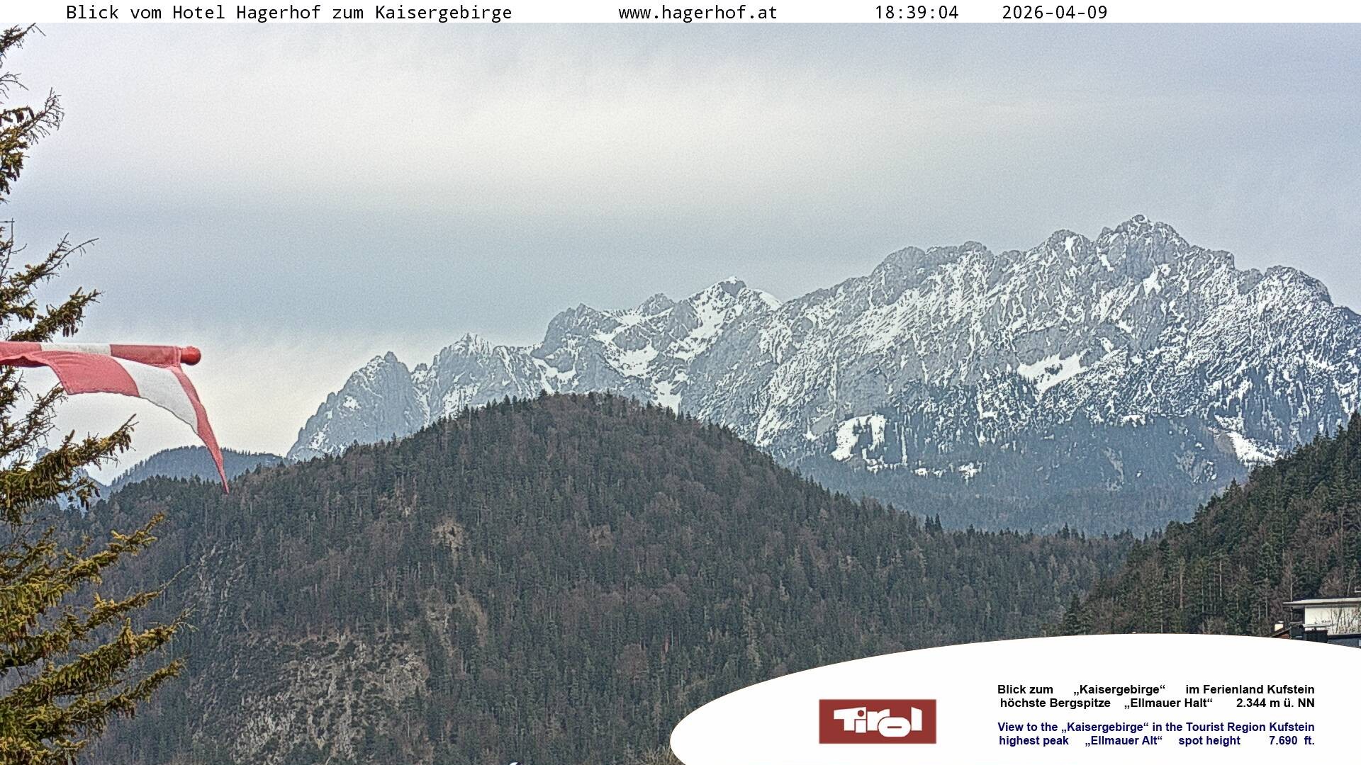 Archived image Webcam View to Kaisergebirge