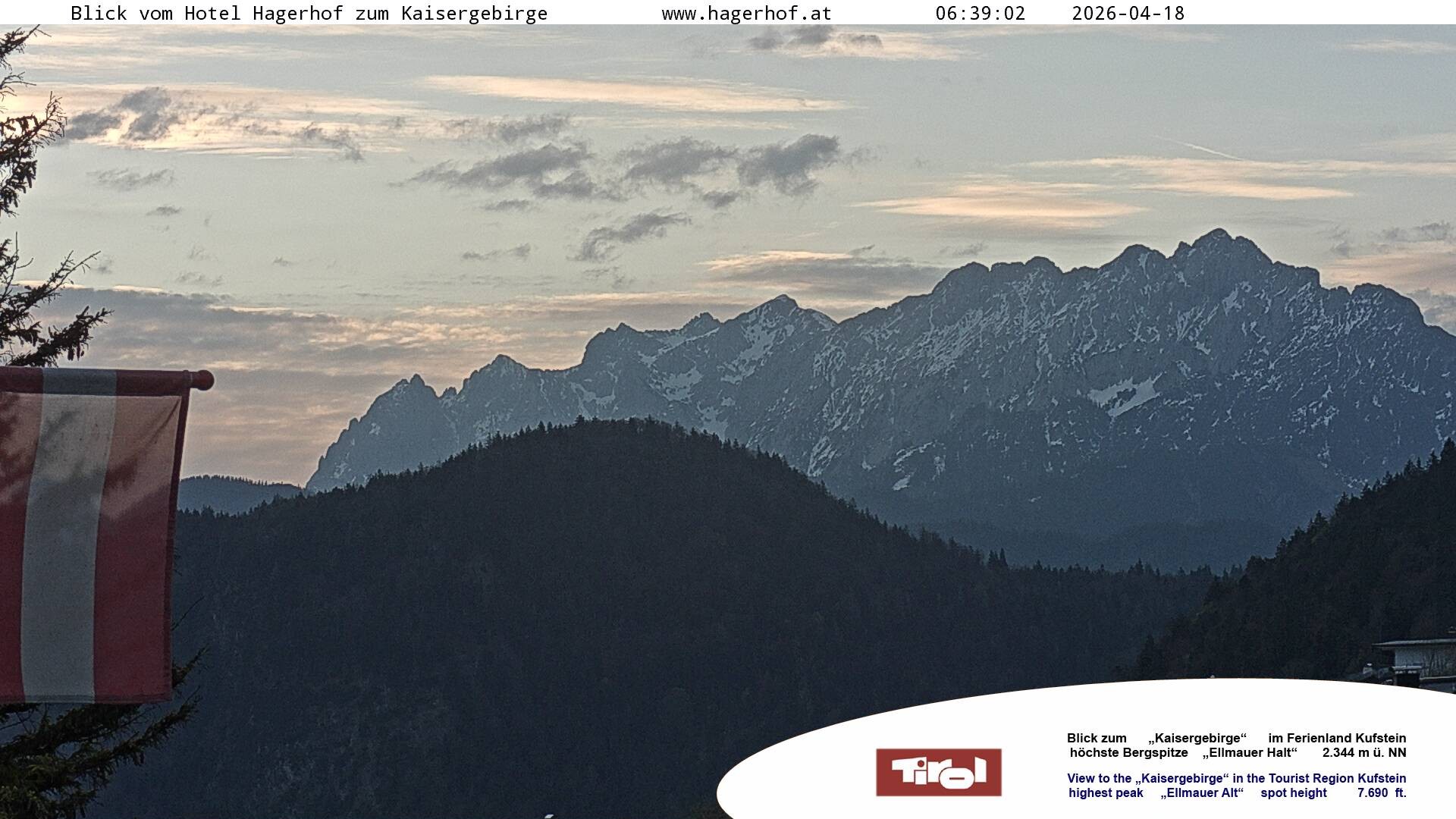 Archiv Foto Webcam Blick aufs Kaisergebirge
