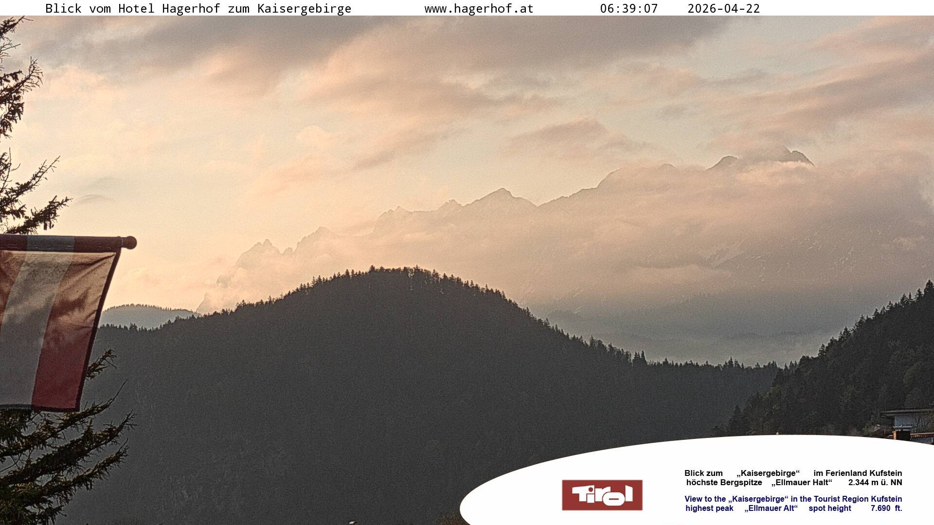 Archiv Foto Webcam Blick aufs Kaisergebirge