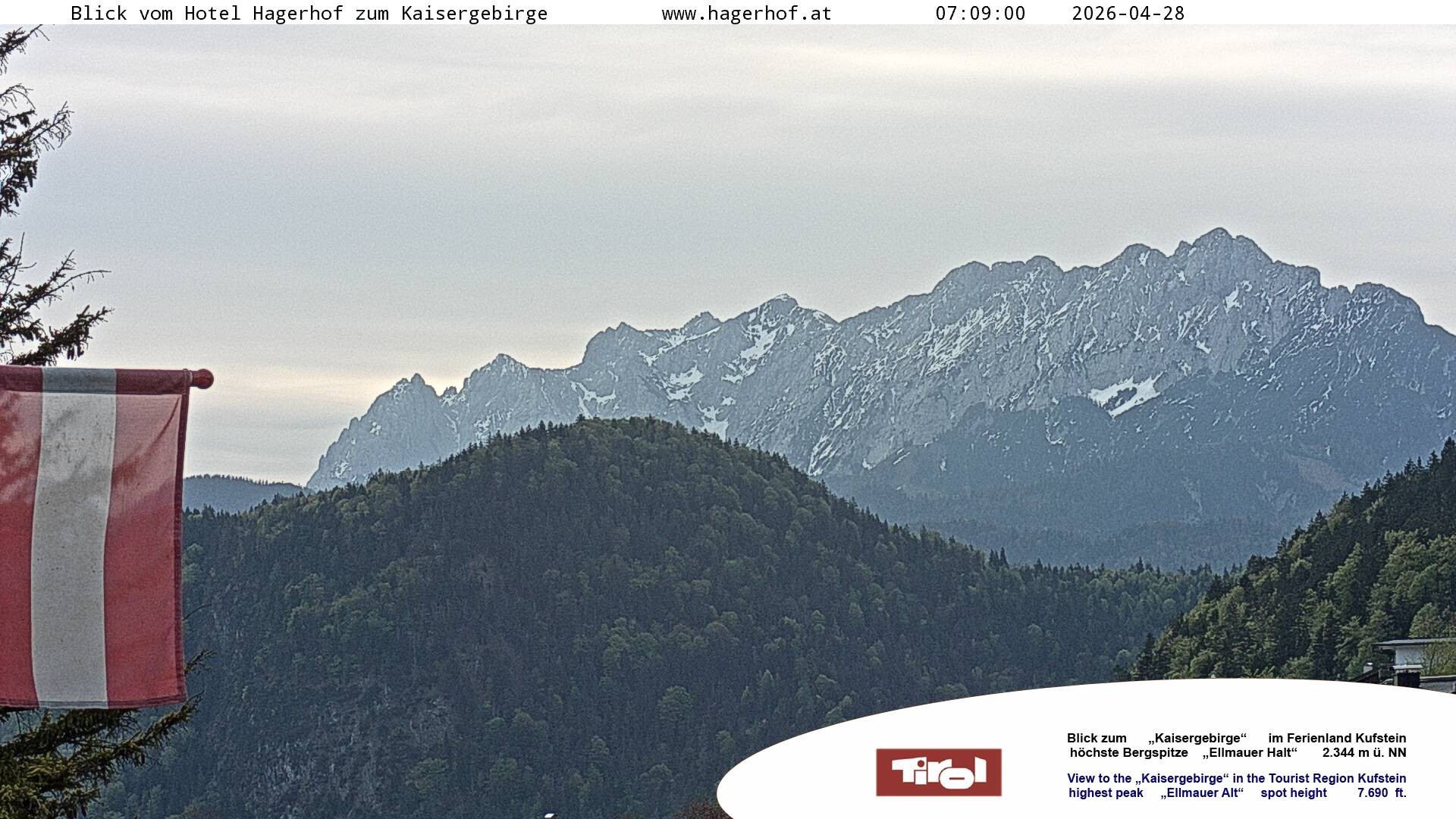 Archiv Foto Webcam Blick aufs Kaisergebirge