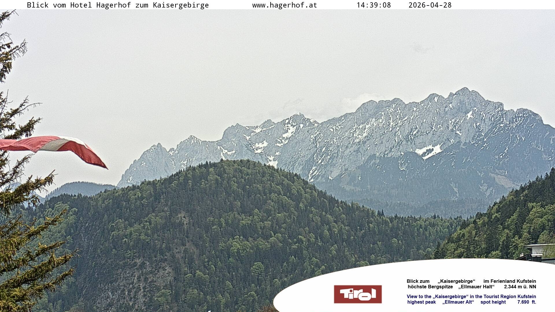 Archived image Webcam View to Kaisergebirge